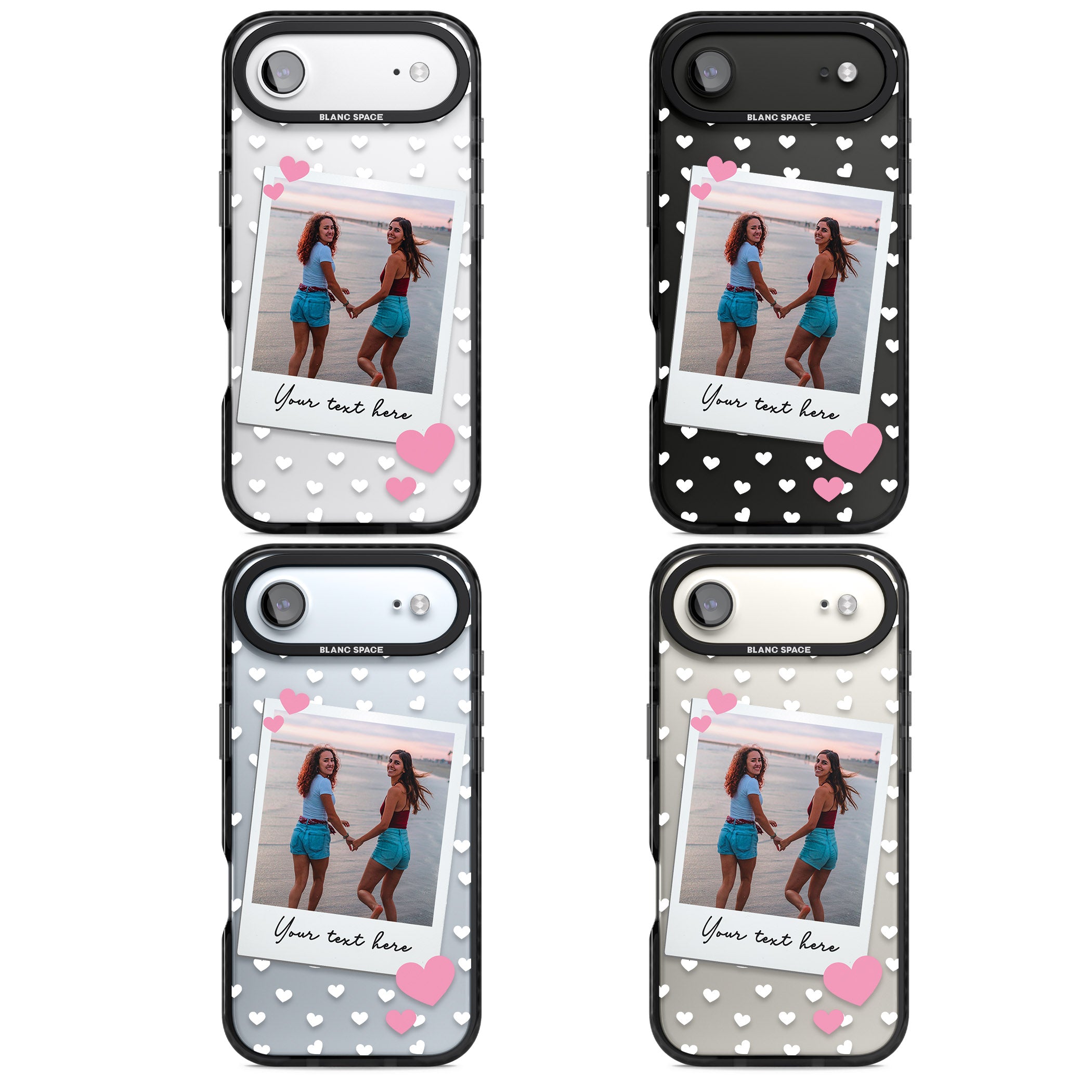 Personalised Hearts Instant Camera Photo iPhone 17 Air Impact Black Phone Case APT Impact Protection