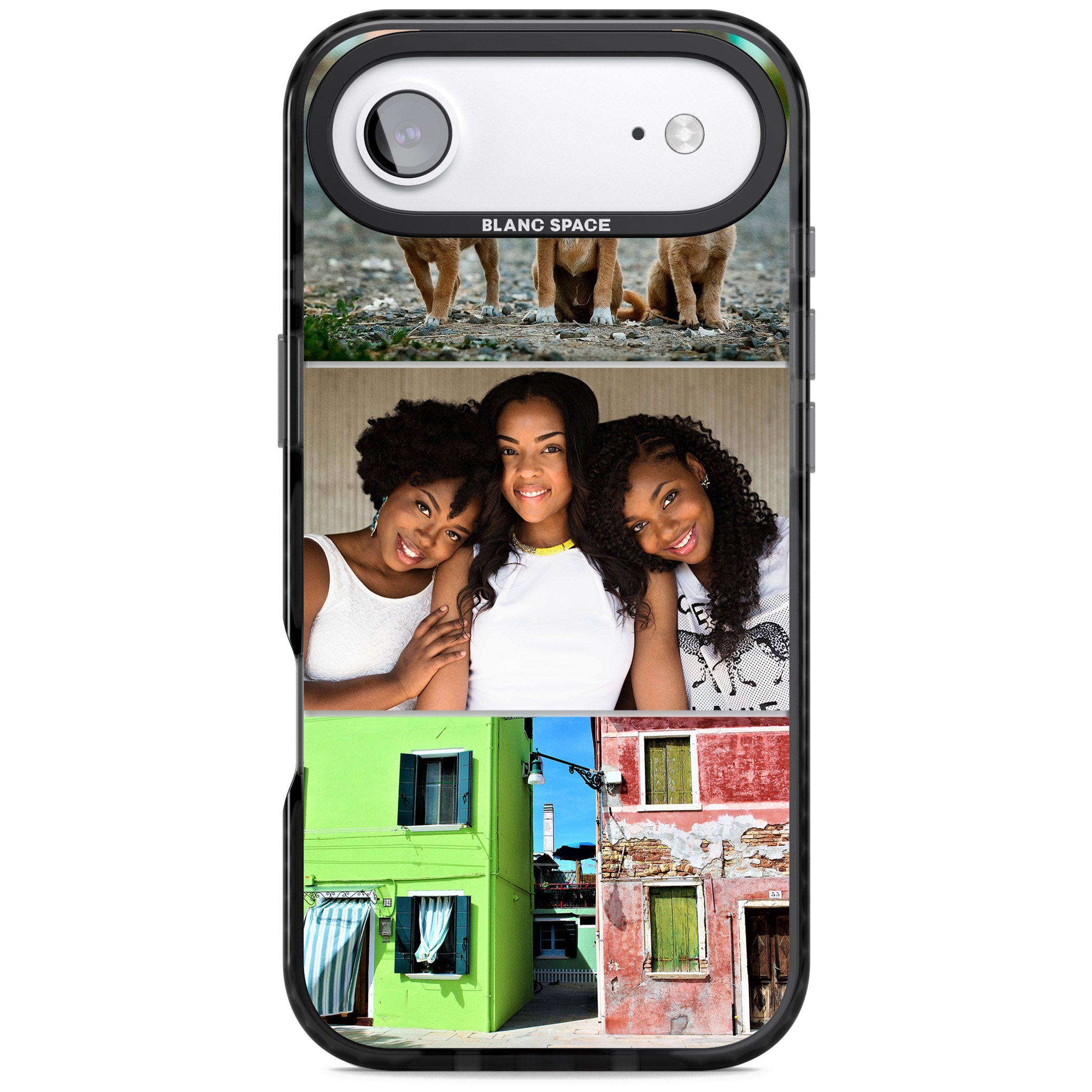 Personalised 3 Photo Grid iPhone 17 Air Impact Black Phone Case