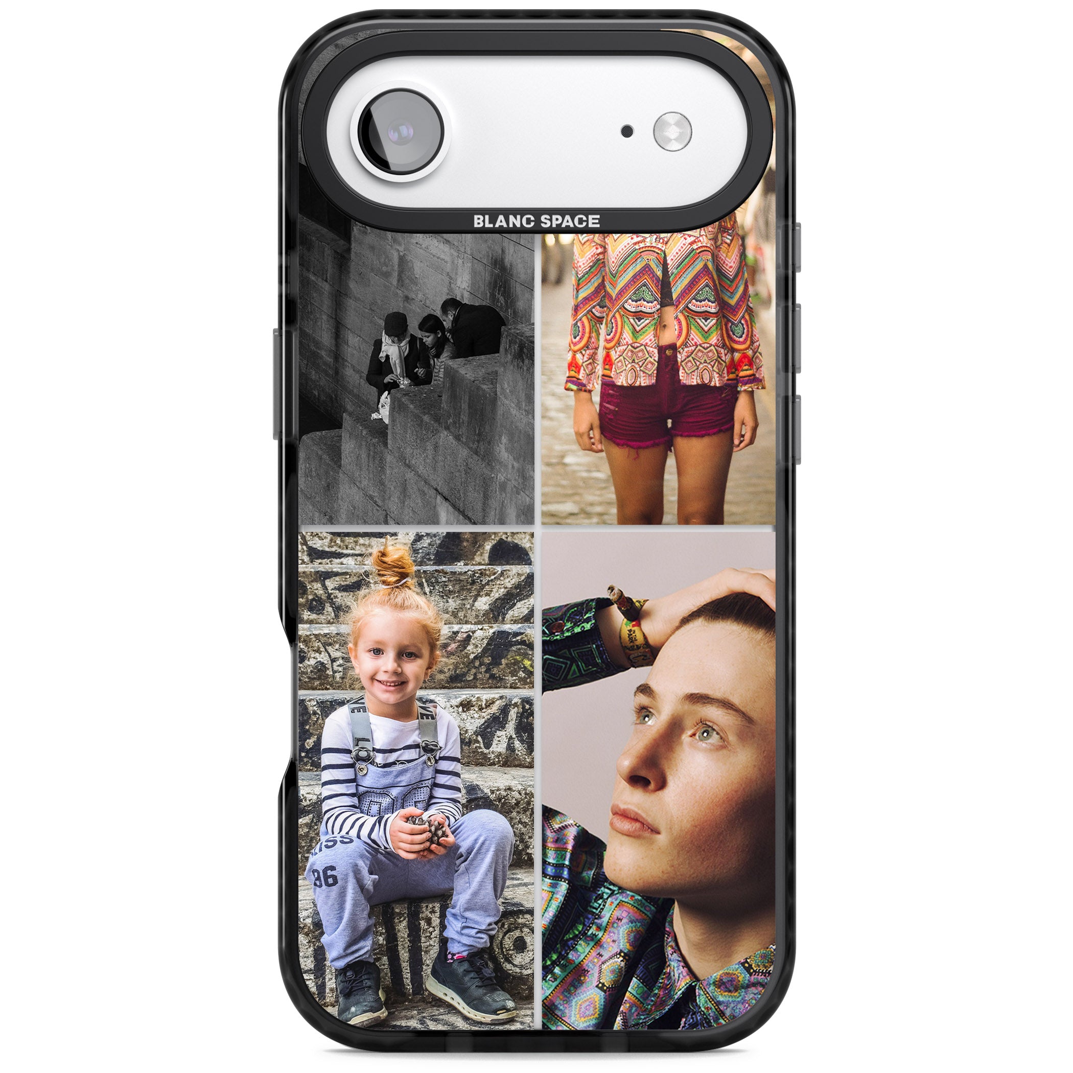 Personalised 4 Photo Grid iPhone 17 Air Impact Black Phone Case