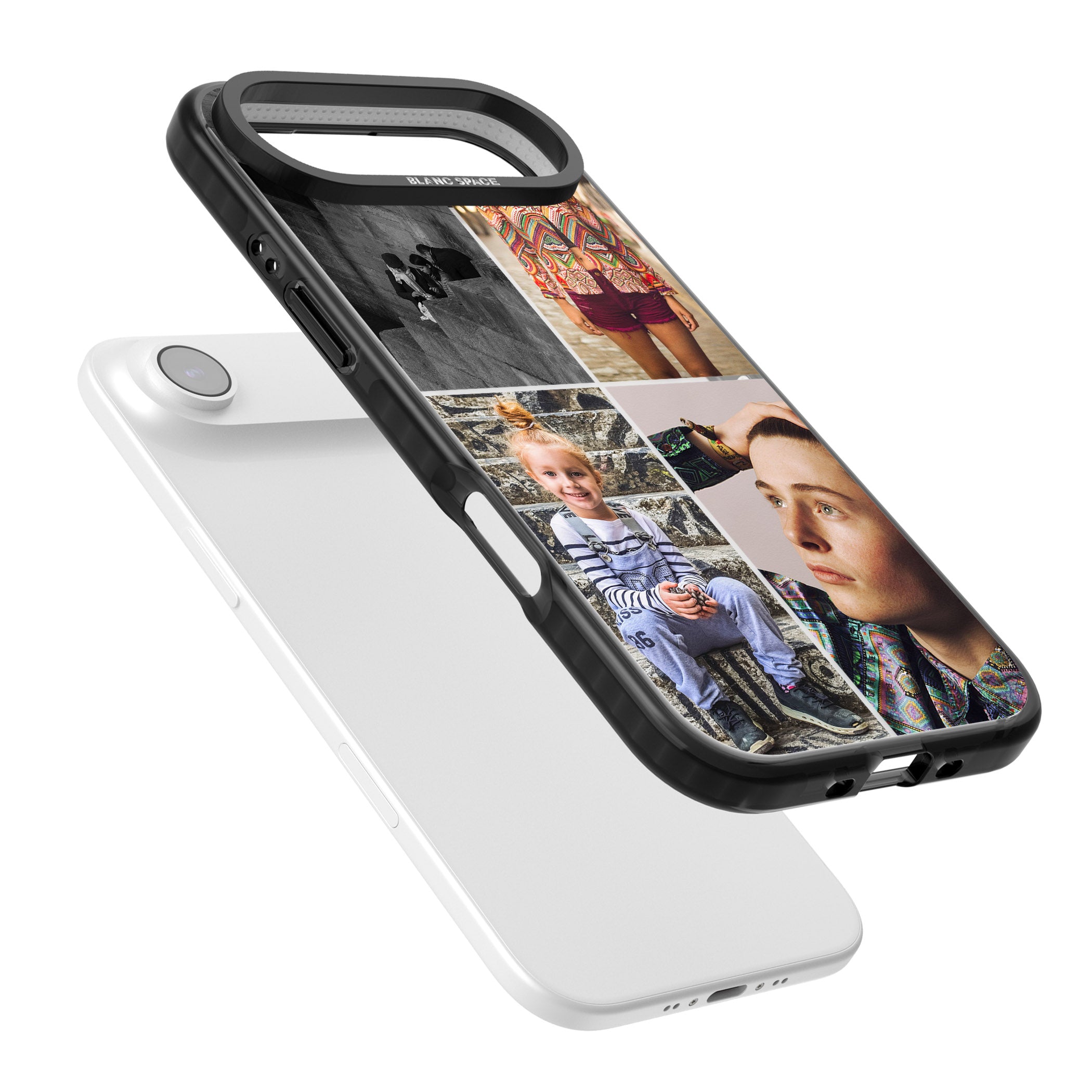Personalised 4 Photo Grid iPhone 17 Air Impact Black Phone Case Colours