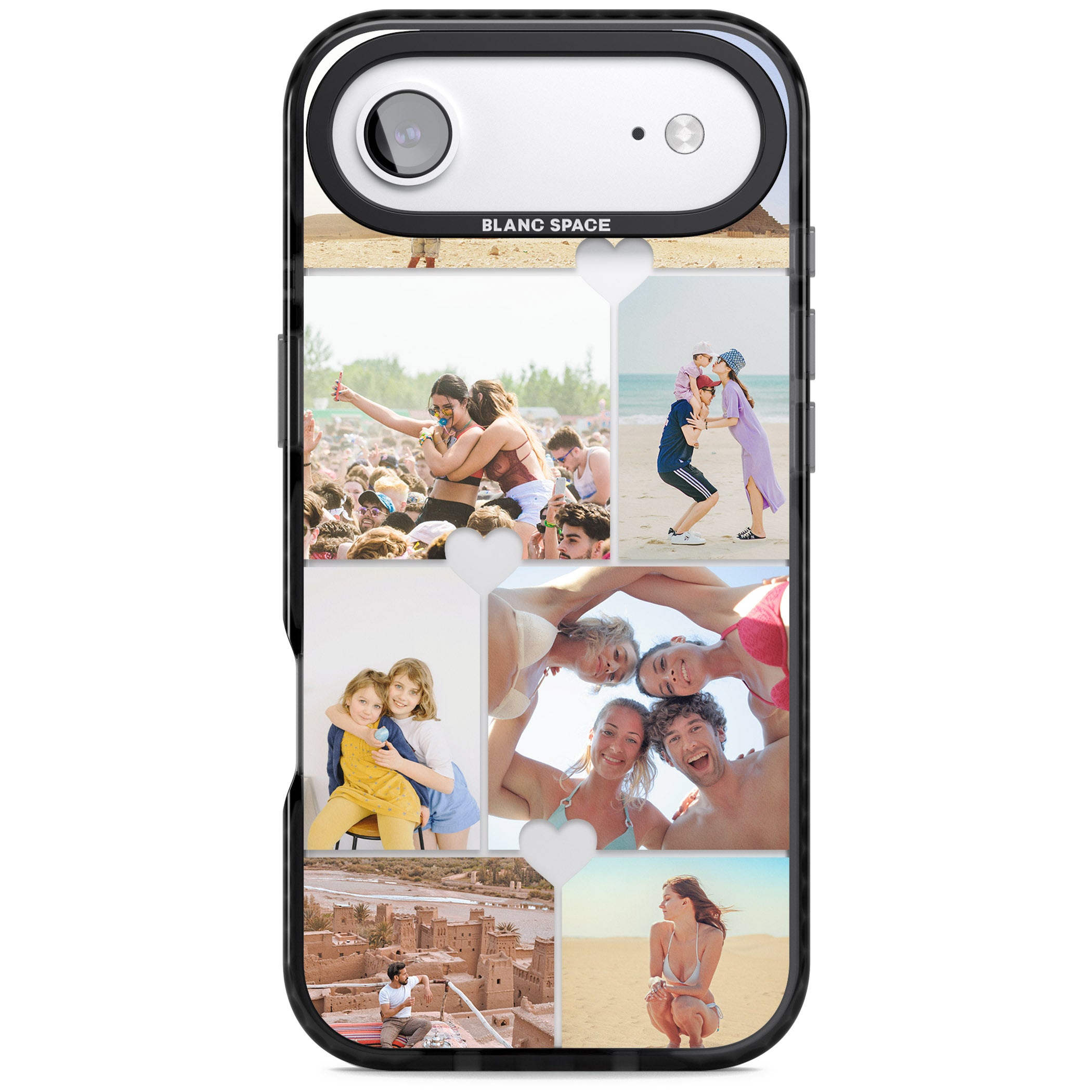 Personalised Heart Photo Grid iPhone 17 Air Impact Black Phone Case