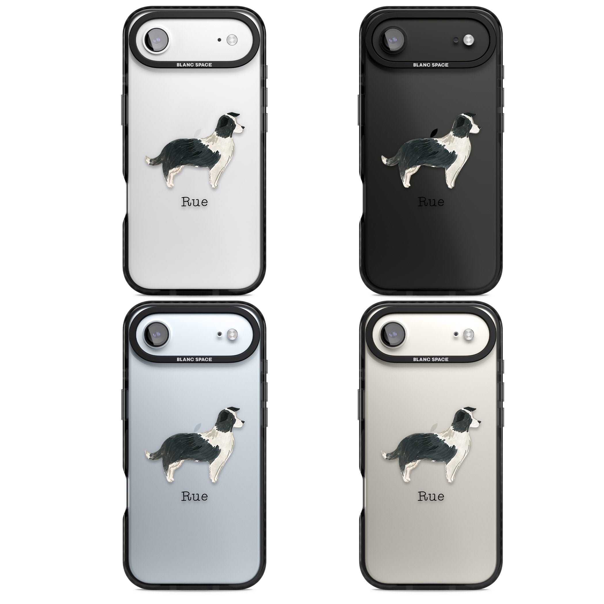 Personalised Border Collie iPhone 17 Air Impact Black Phone Case APT Impact Protection