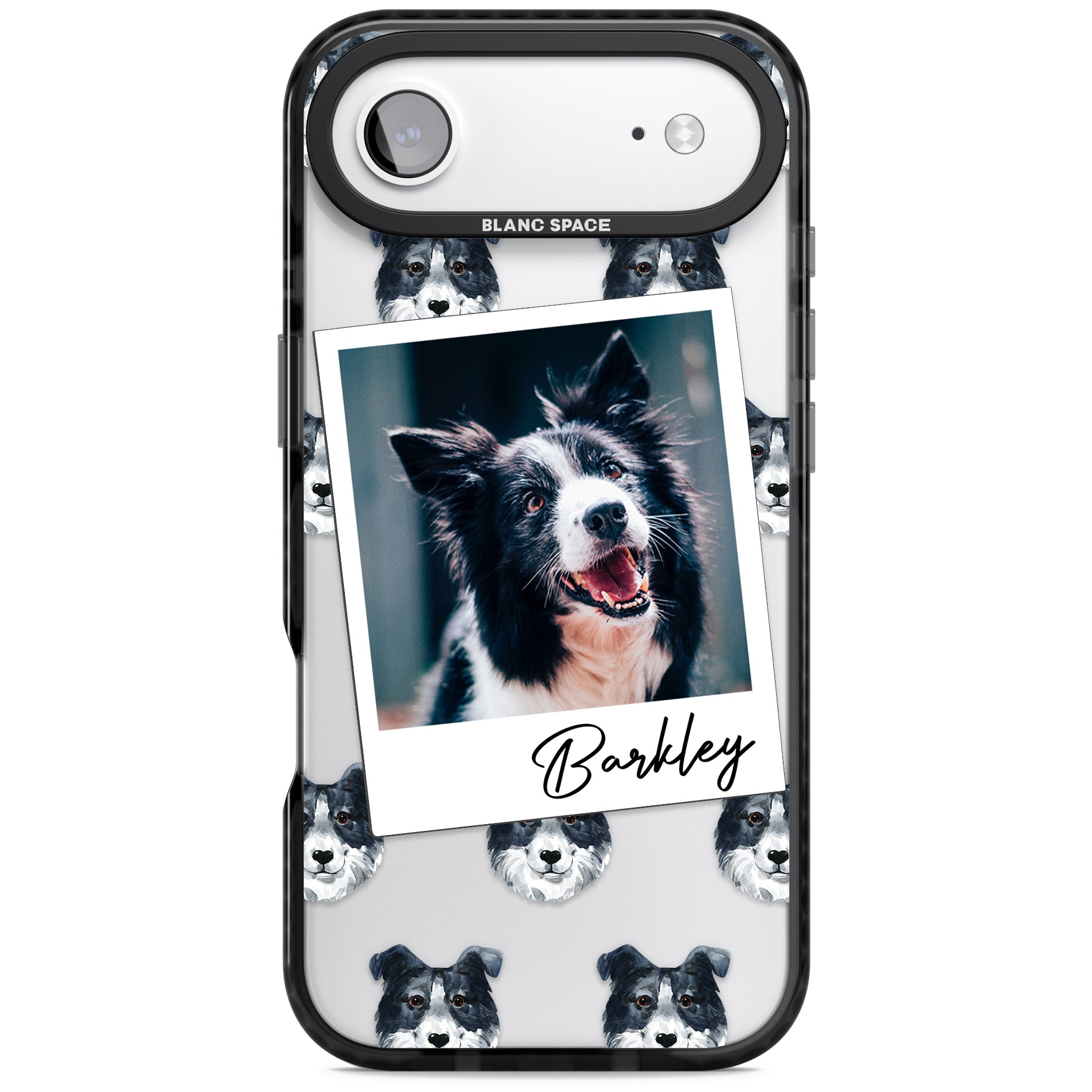 Personalised Border Collie Instant Camera Photo iPhone 17 Air Impact Black Phone Case