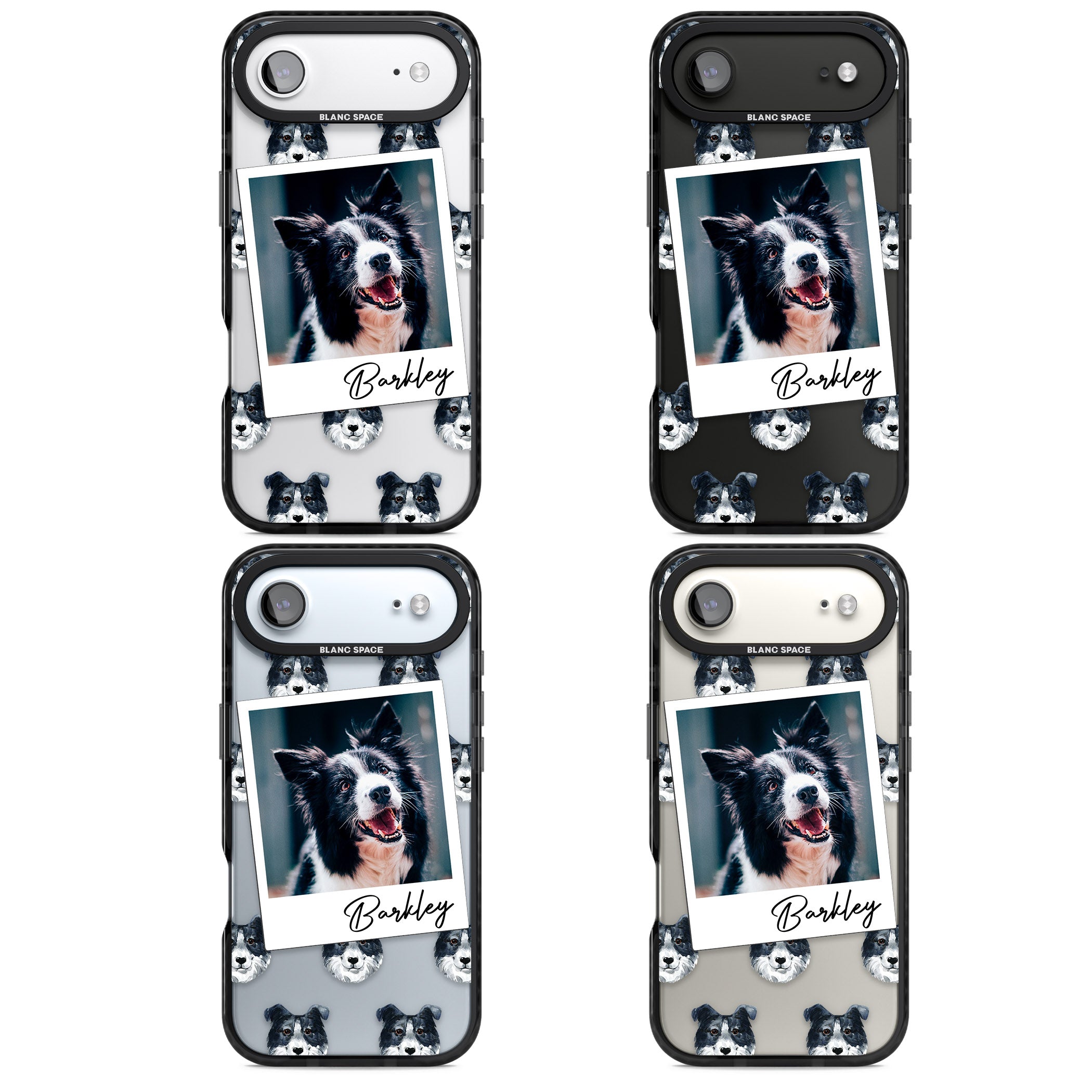Personalised Border Collie Instant Camera Photo iPhone 17 Air Impact Black Phone Case APT Impact Protection