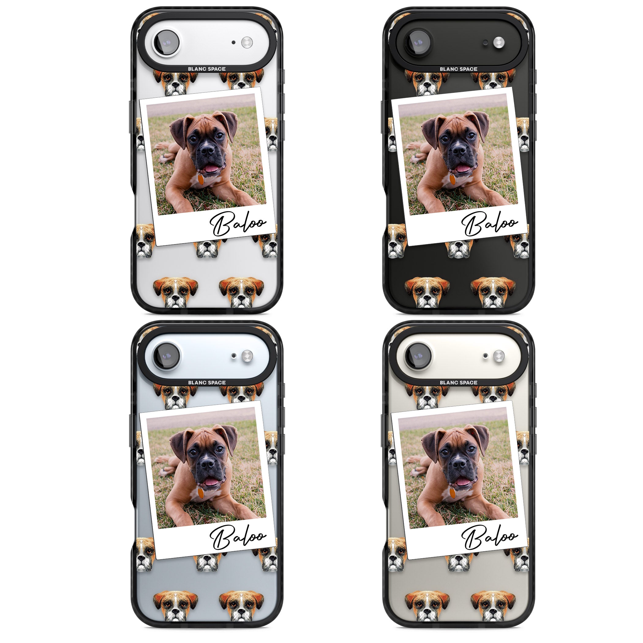 Personalised Boxer Instant Camera Photo iPhone 17 Air Impact Black Phone Case APT Impact Protection