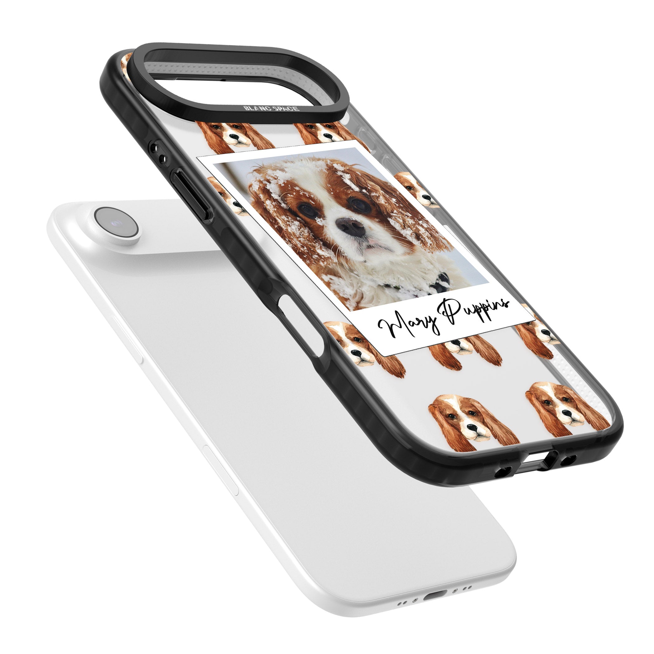 Personalised Cavalier King Charles Instant Camera Photo iPhone 17 Air Impact Black Phone Case Colours
