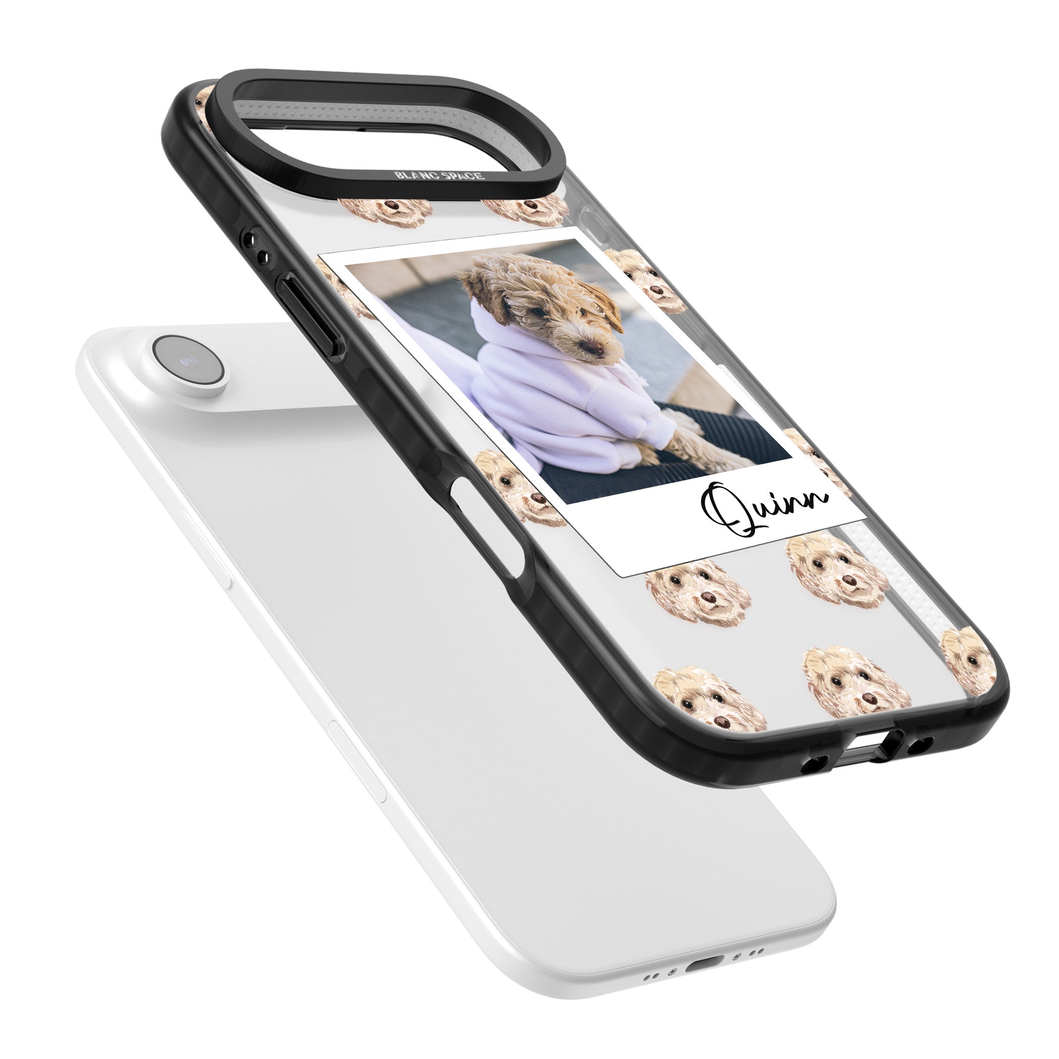 Personalised Cream Cockapoo Instant Camera Photo iPhone 17 Air Impact Black Phone Case Colours