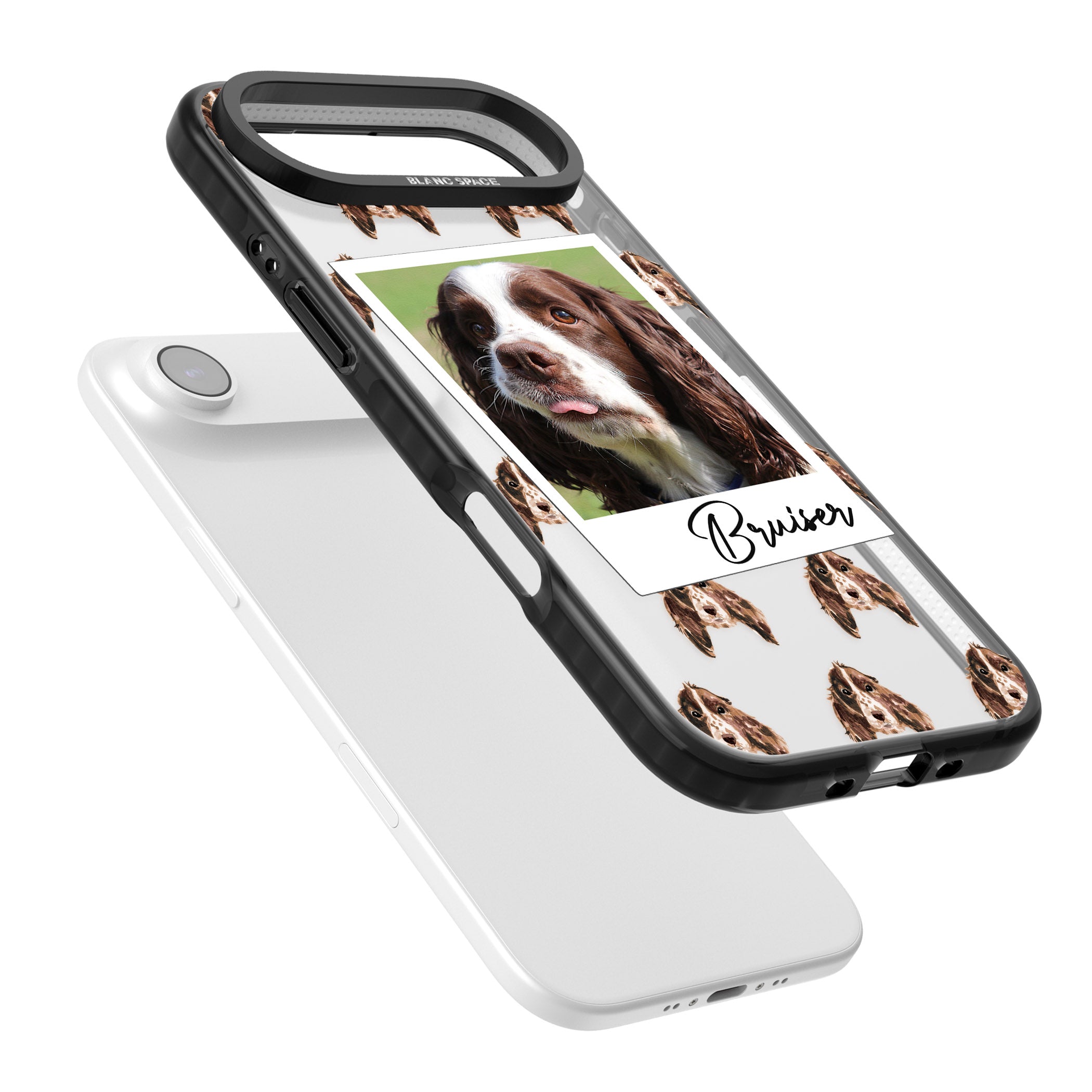 Personalised Springer Spaniel Instant Camera Photo iPhone 17 Air Impact Black Phone Case Colours