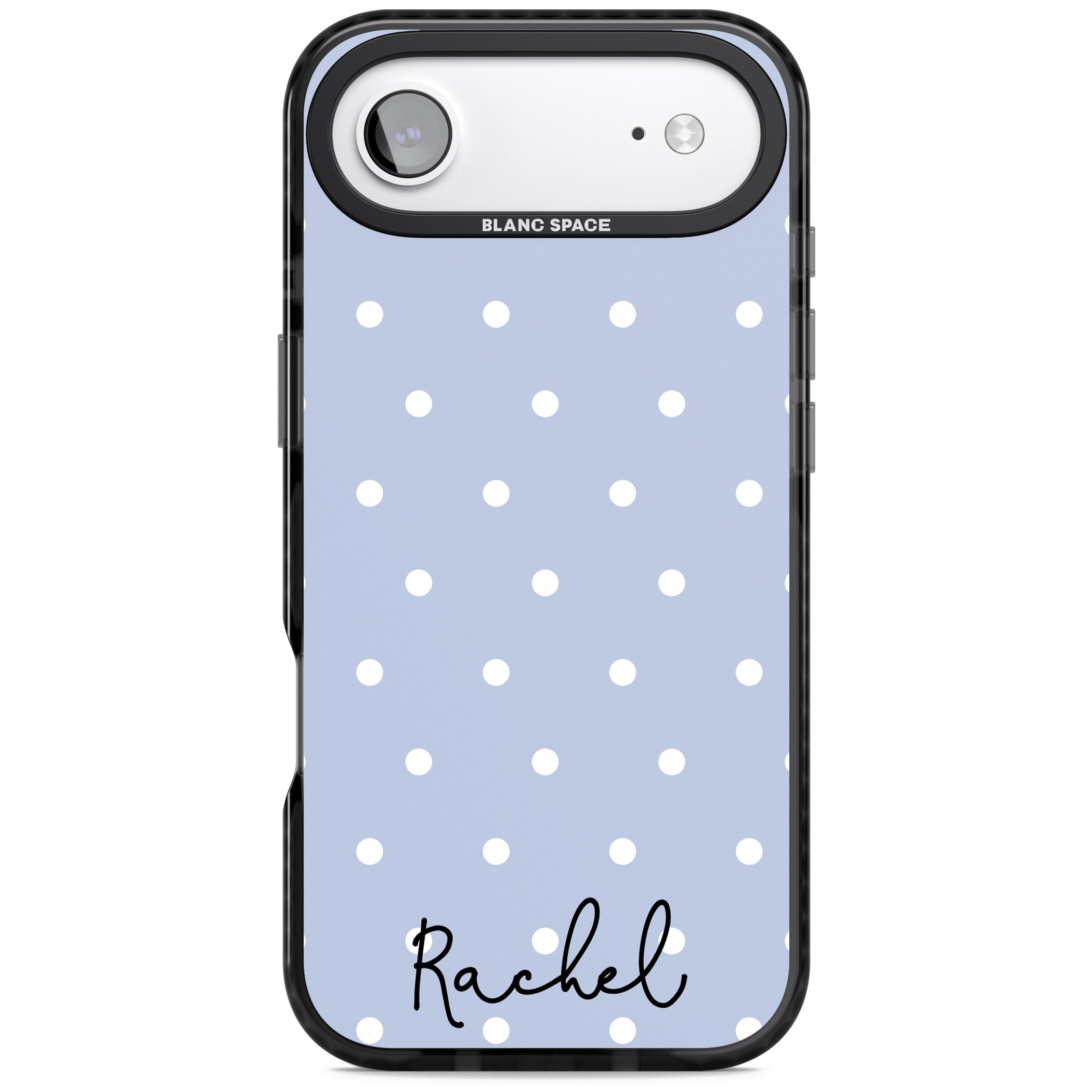 Personalised Simple Light Blue Dots iPhone 17 Air Impact Black Phone Case