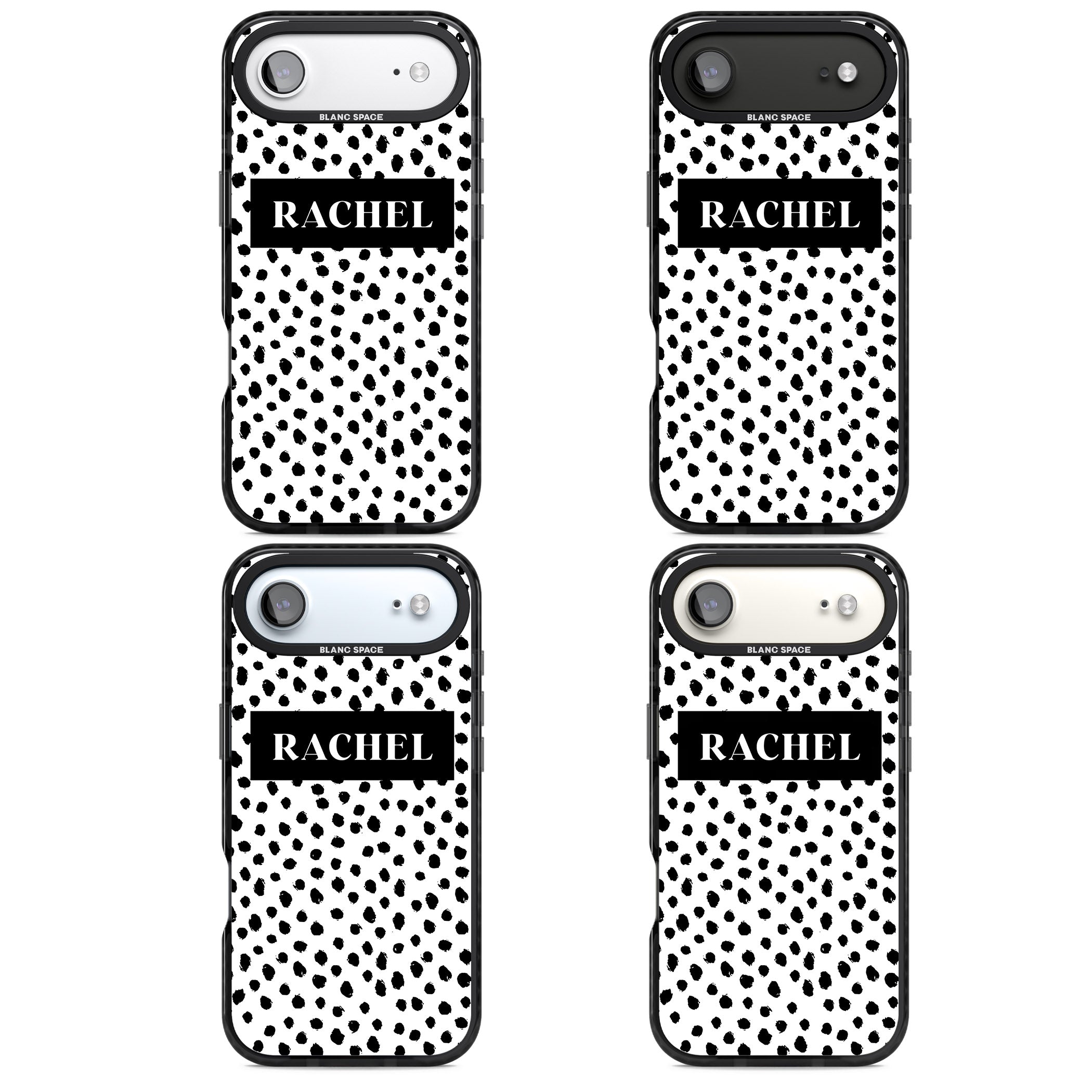 Personalised Black Dots iPhone 17 Air Impact Black Phone Case APT Impact Protection