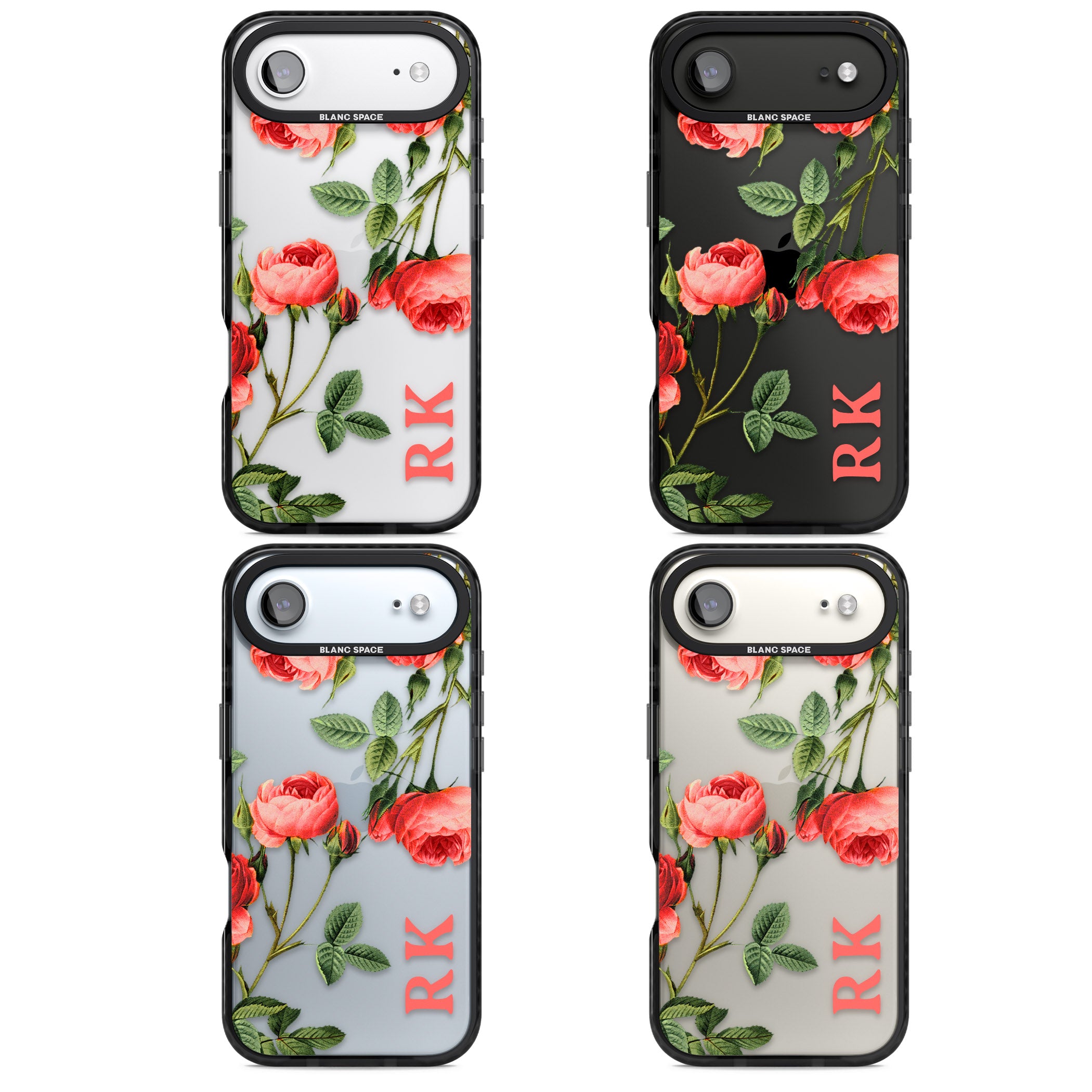 Personalised Vintage Floral Rose iPhone 17 Air Impact Black Phone Case APT Impact Protection