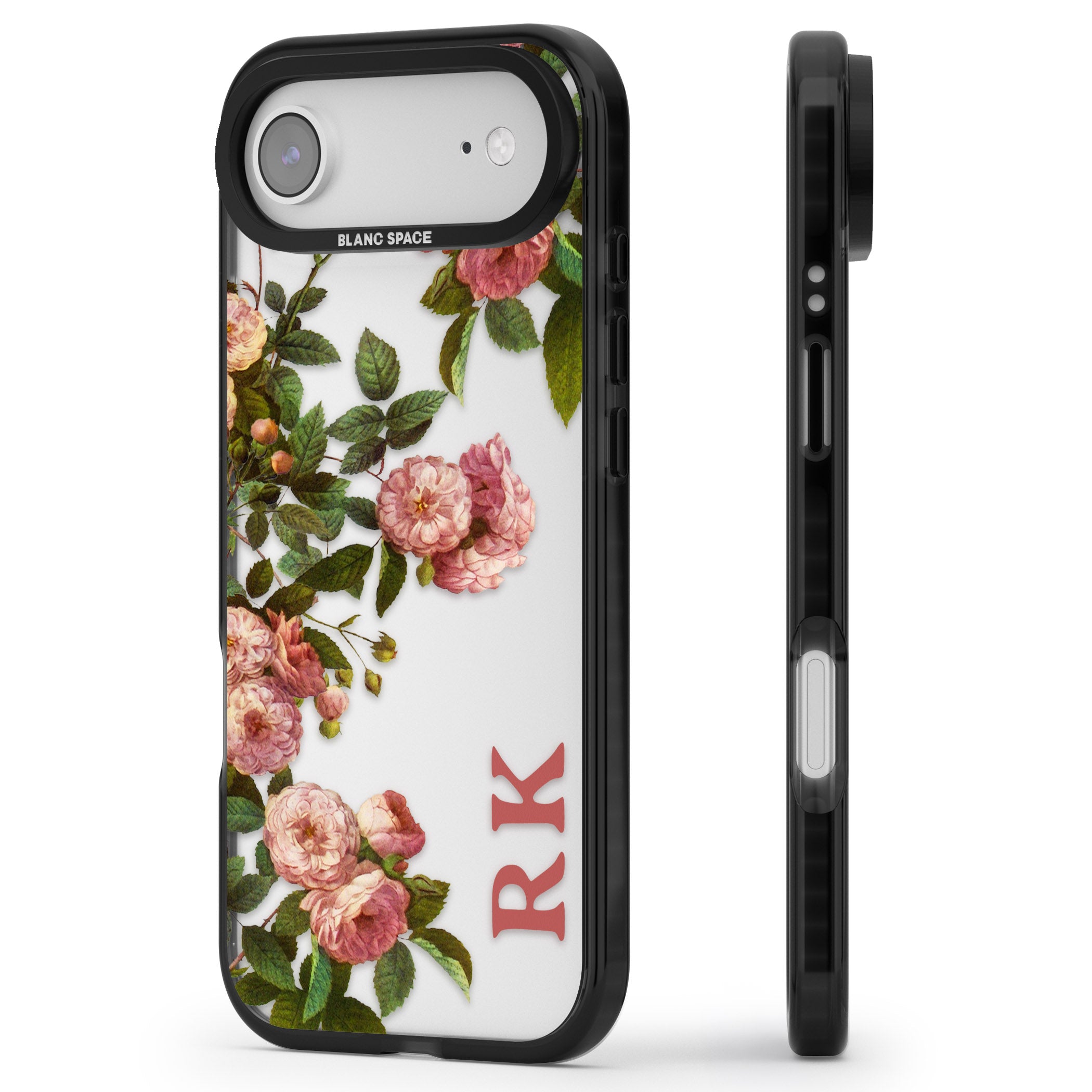 Personalised Vintage Floral Garden iPhone 17 Air Impact Black Phone Case Side Profile