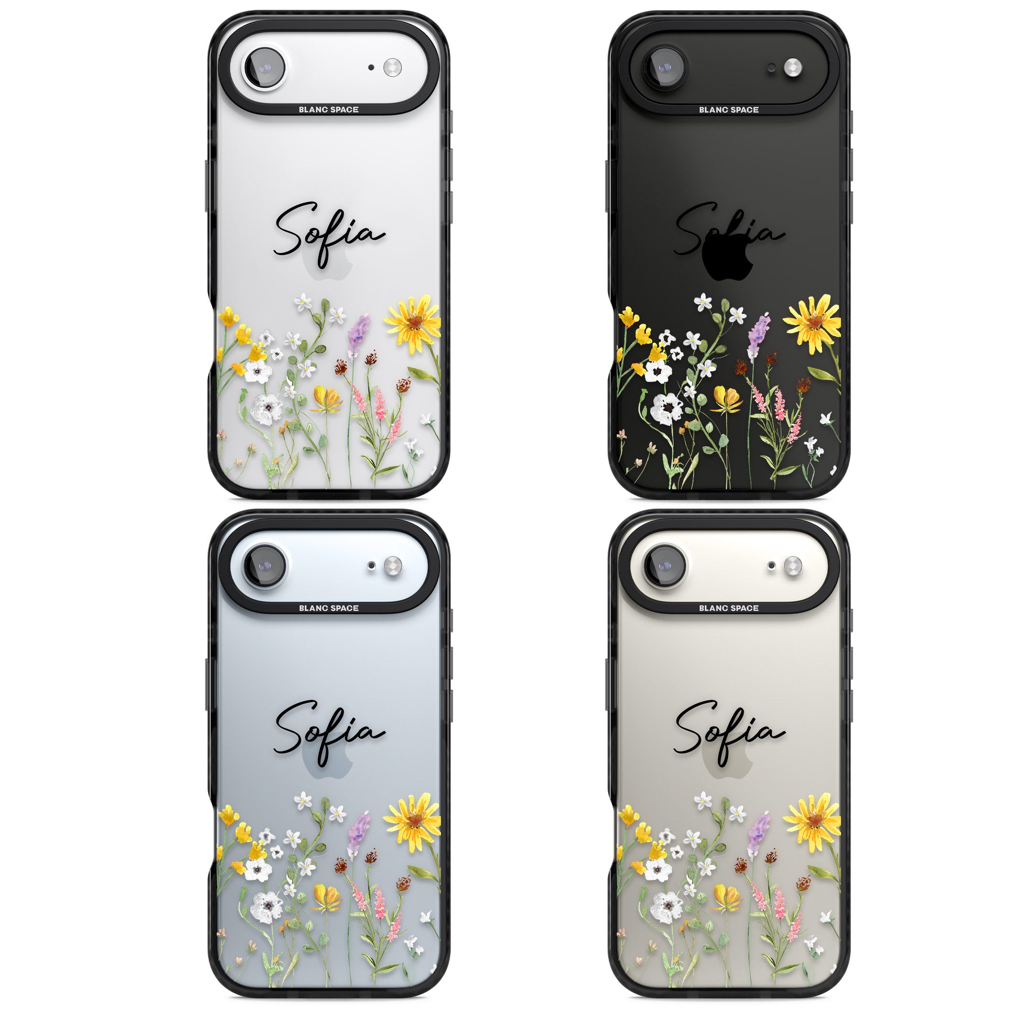 Personalised April Wildfowers iPhone 17 Air Impact Black Phone Case APT Impact Protection