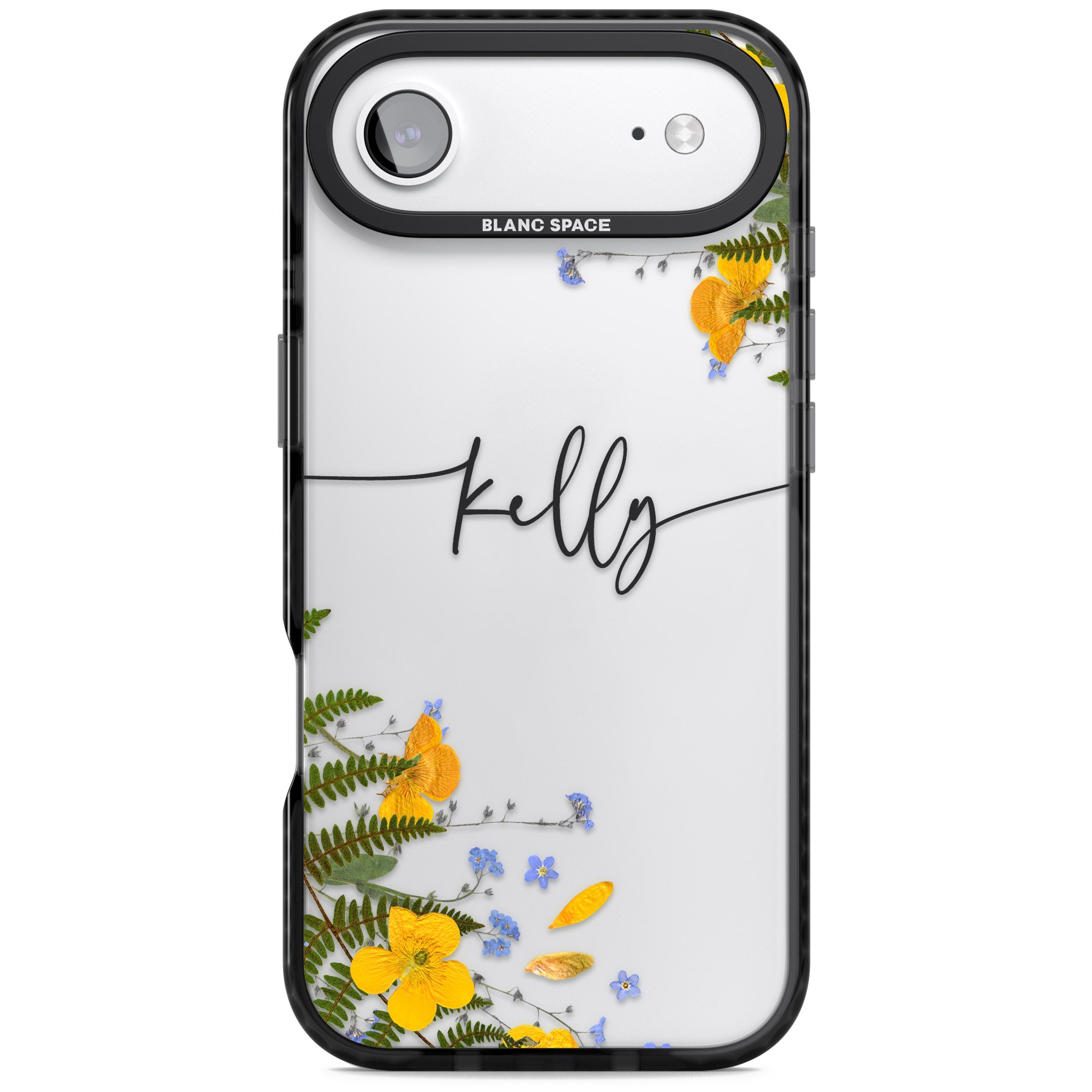 Personalised Ferns & Wildflowers iPhone 17 Air Impact Black Phone Case