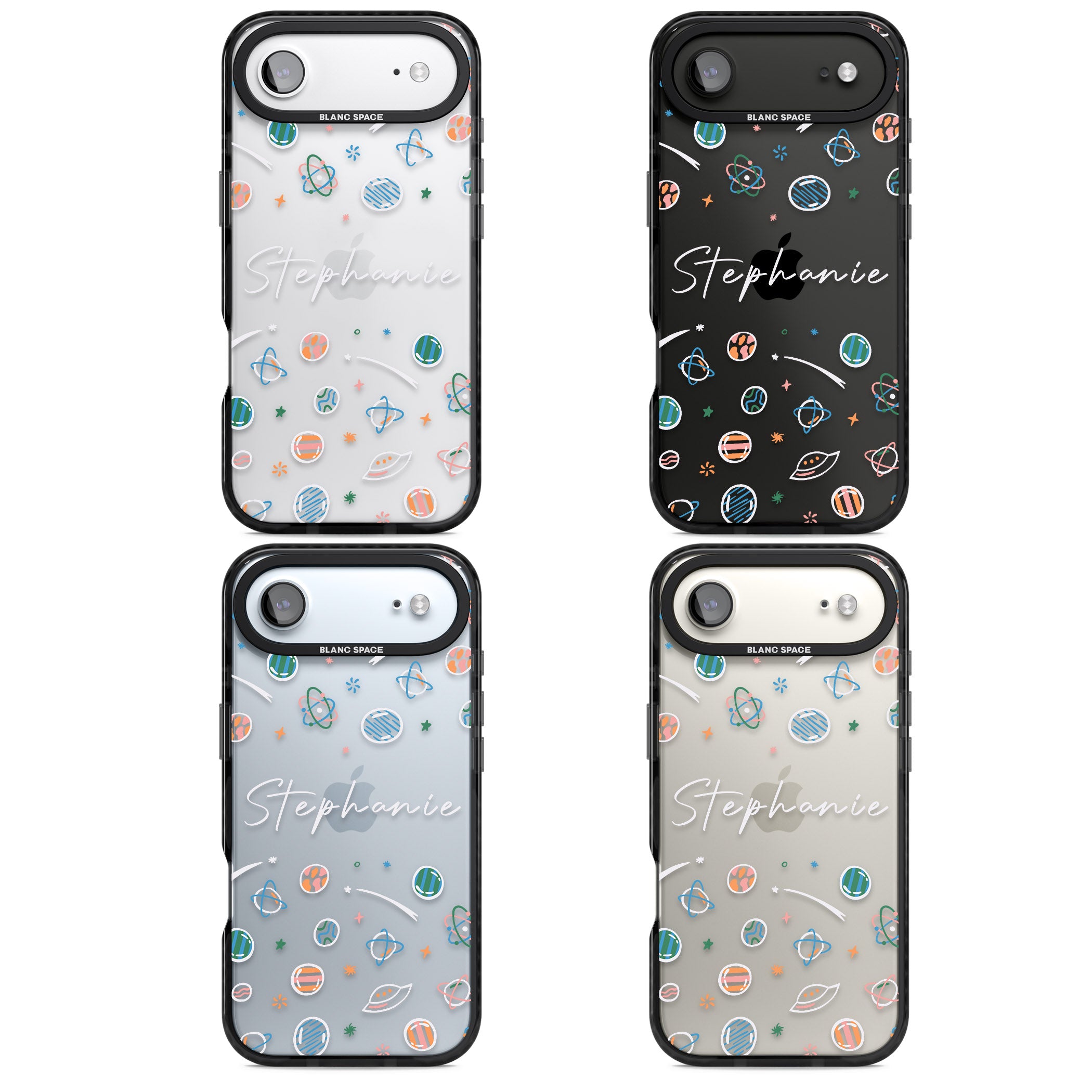 Personalised Space Pattern iPhone 17 Air Impact Black Phone Case APT Impact Protection