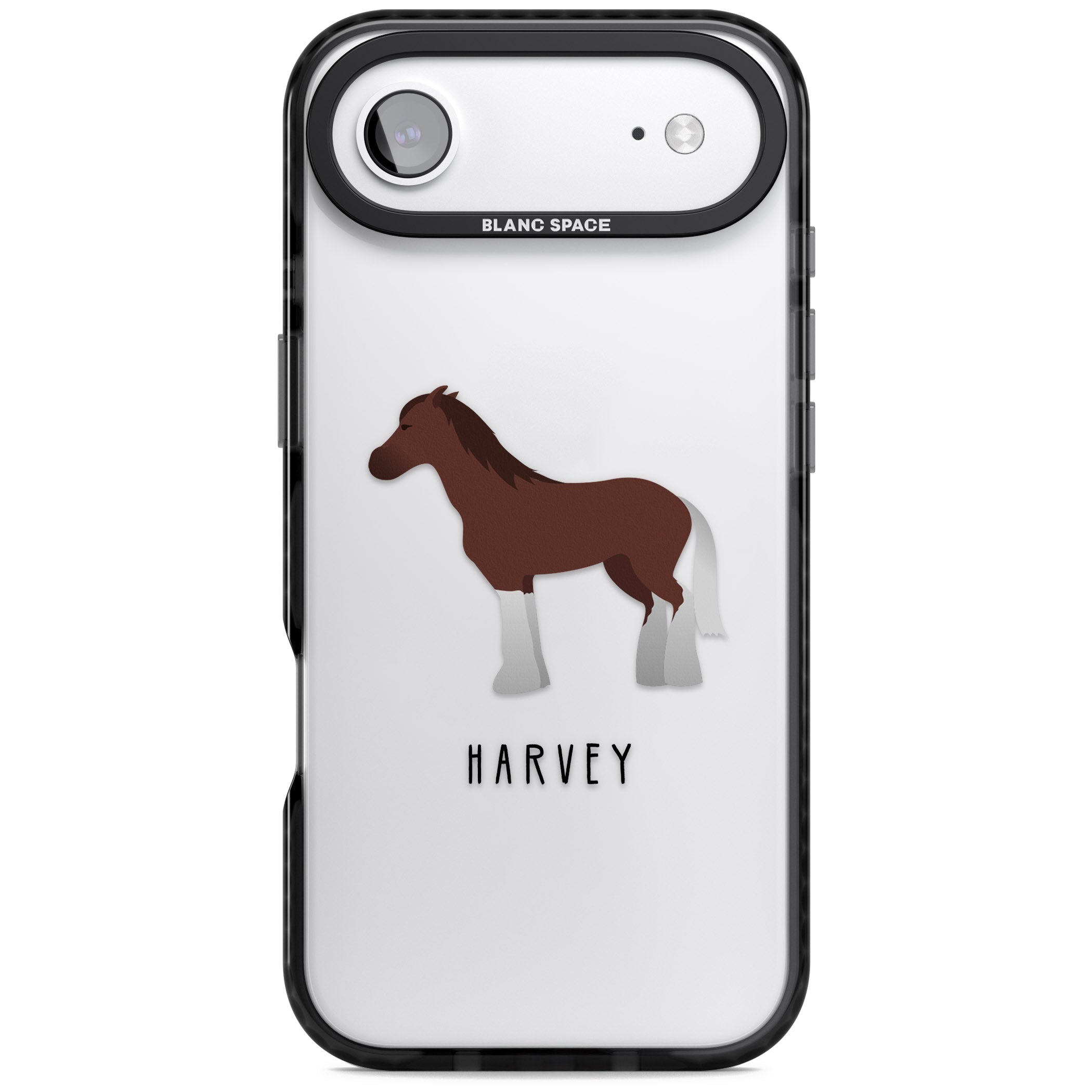 Personalised Brown Horse iPhone 17 Air Impact Black Phone Case