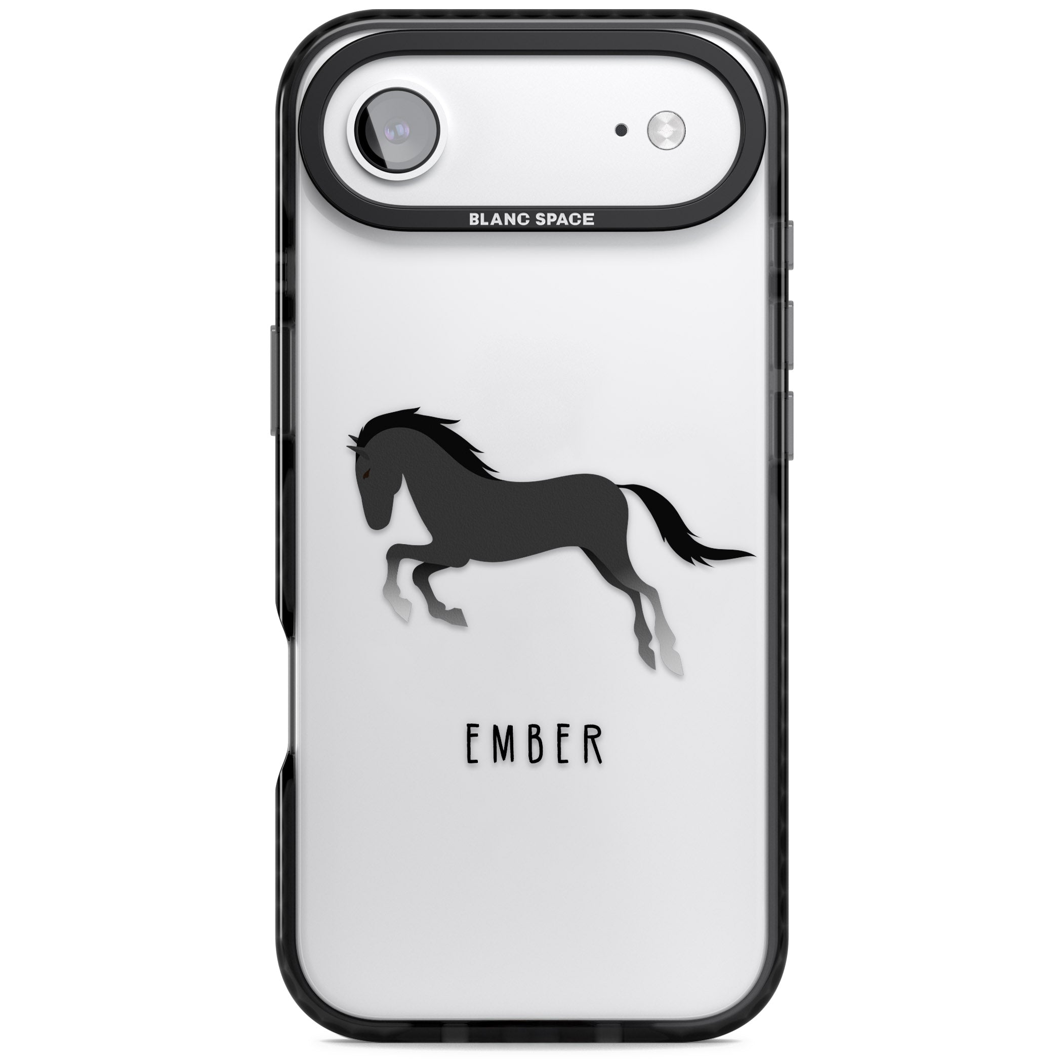 Personalised Black Horse iPhone 17 Air Impact Black Phone Case