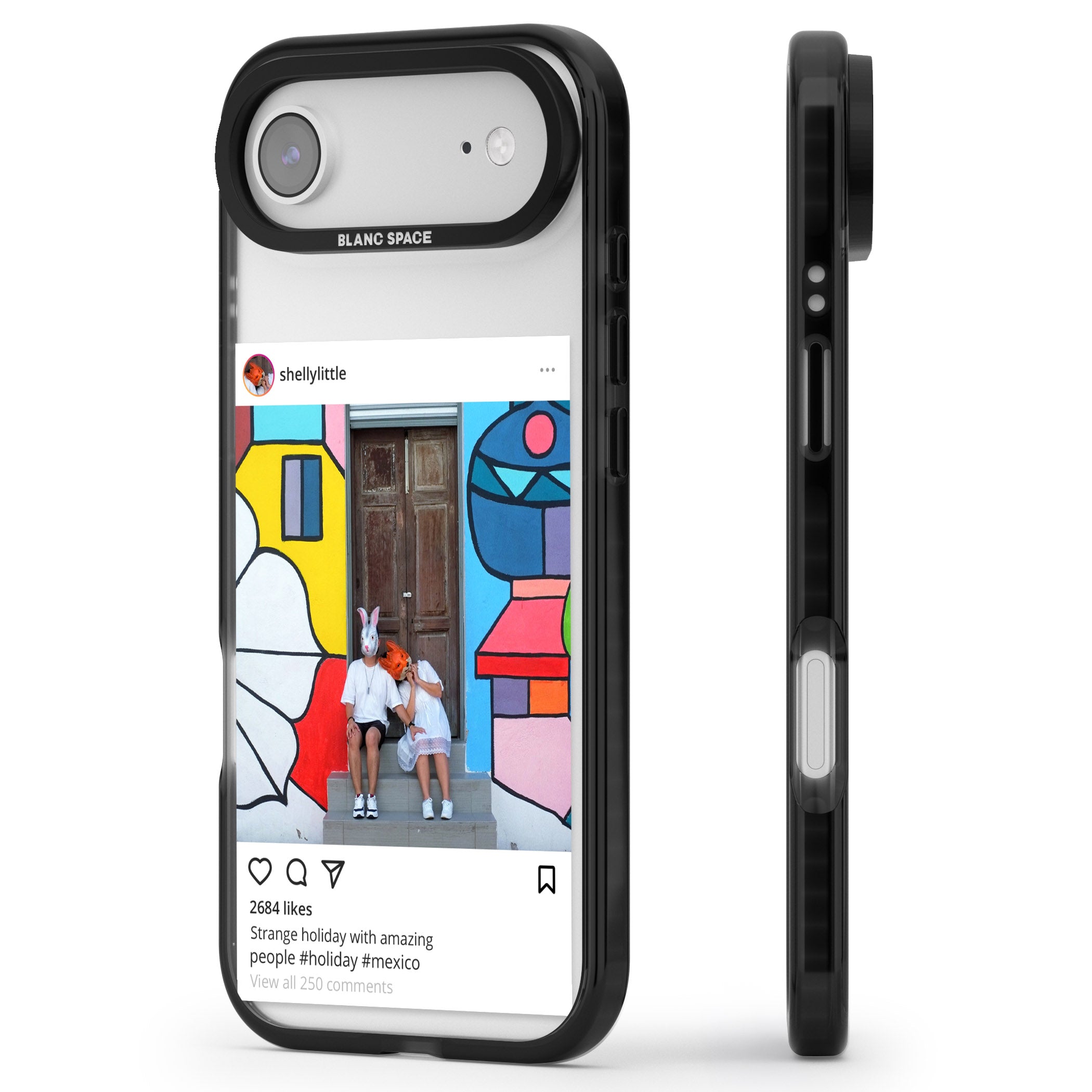 Personalised Instagram iPhone 17 Air Impact Black Phone Case Side Profile