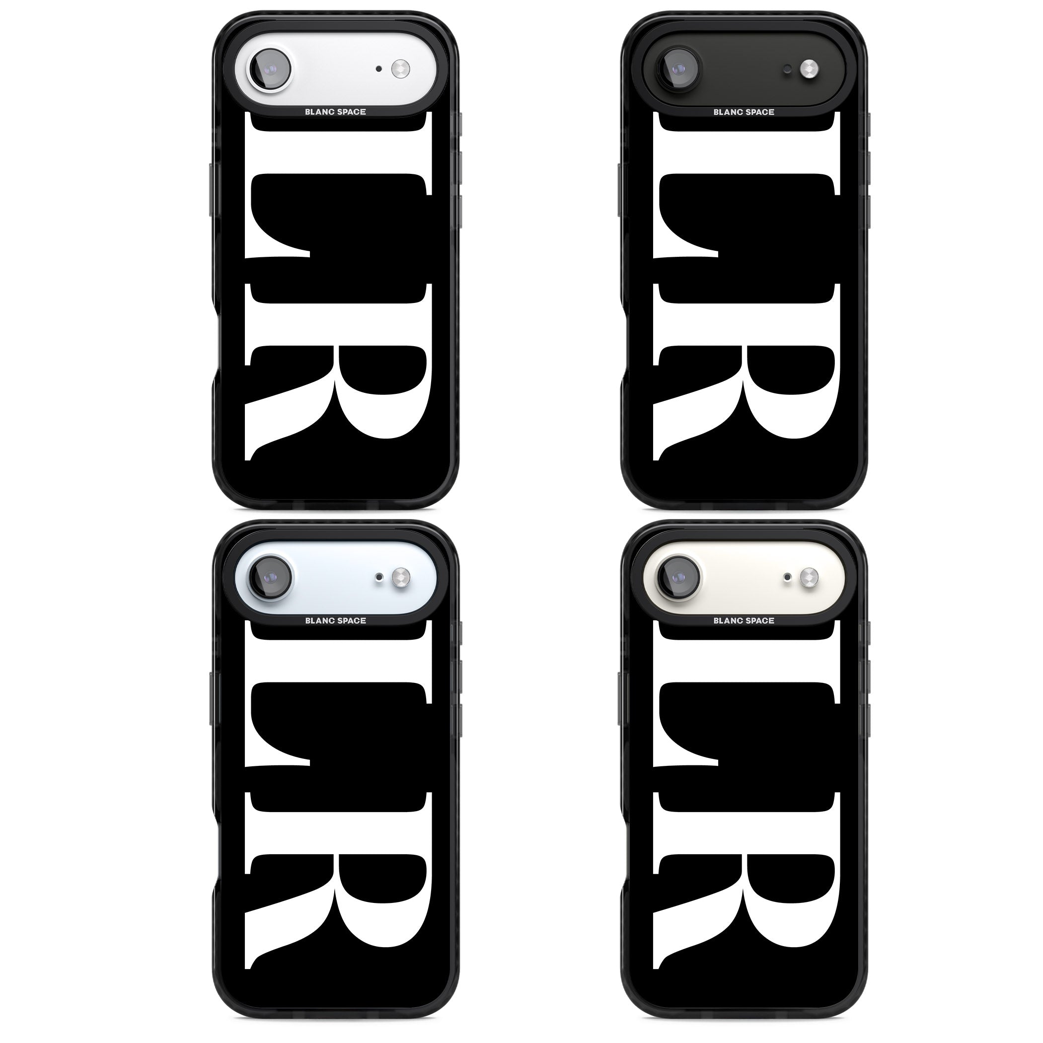 Personalised White & Black Letters iPhone 17 Air Impact Black Phone Case APT Impact Protection