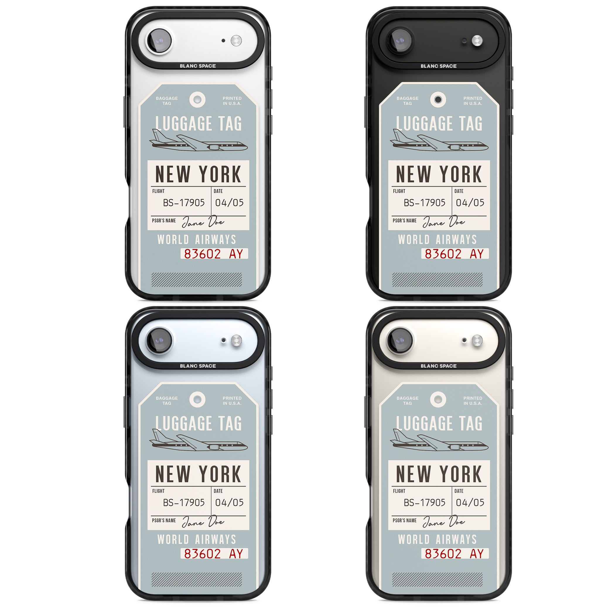 Personalised Vintage Usa Luggage Tag iPhone 17 Air Impact Black Phone Case APT Impact Protection