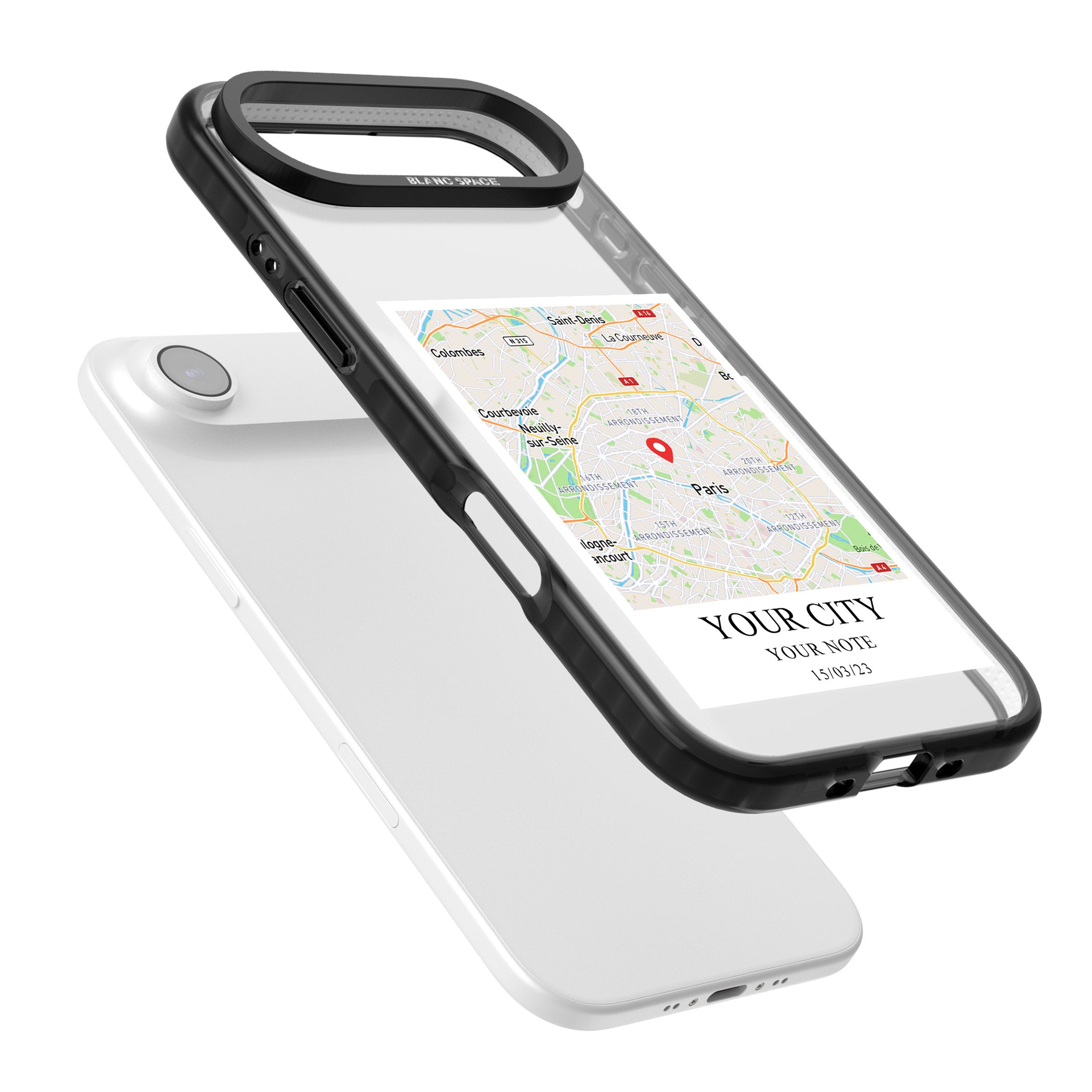 Personalised World Map iPhone 17 Air Impact Black Phone Case Colours