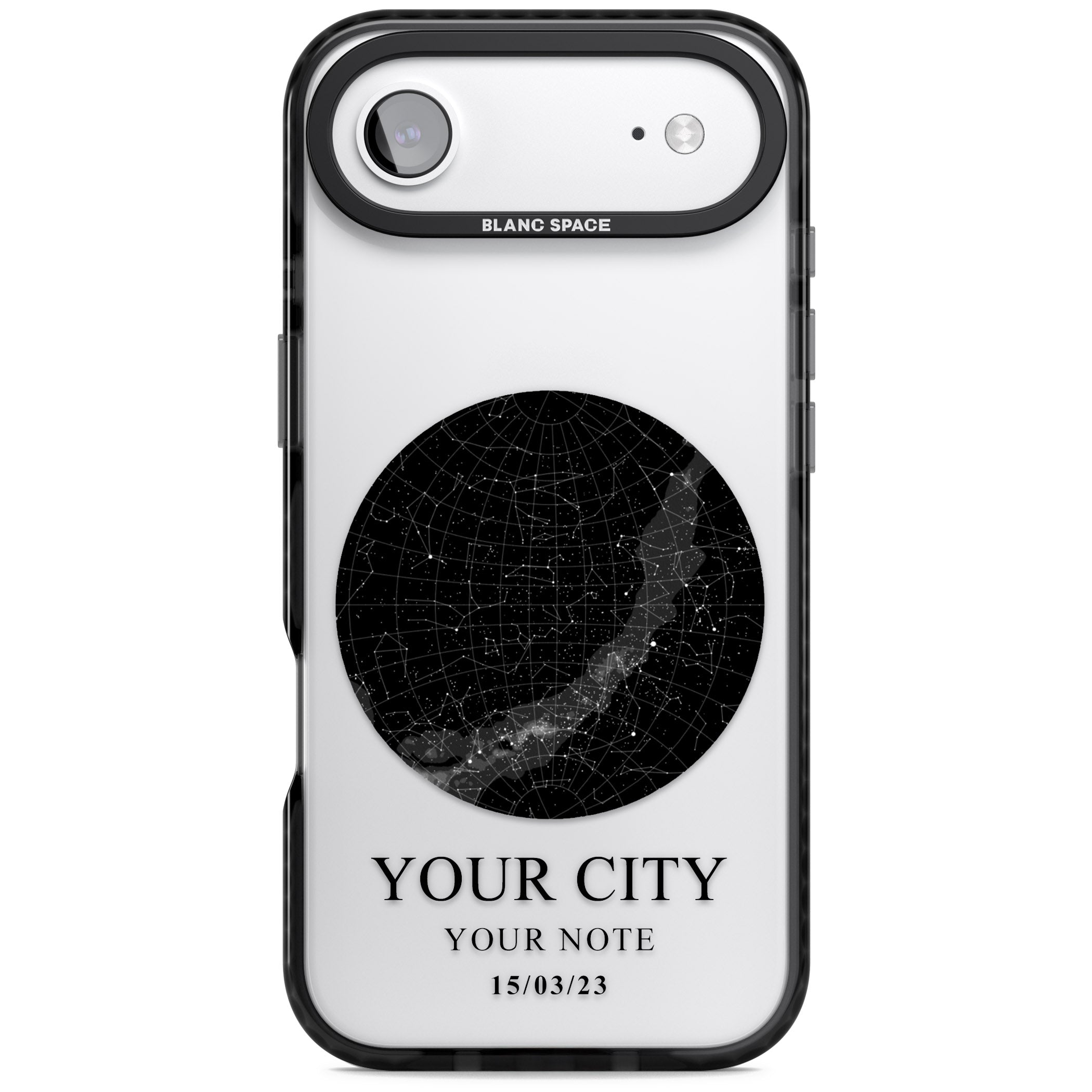Personalised Star Map iPhone 17 Air Impact Black Phone Case