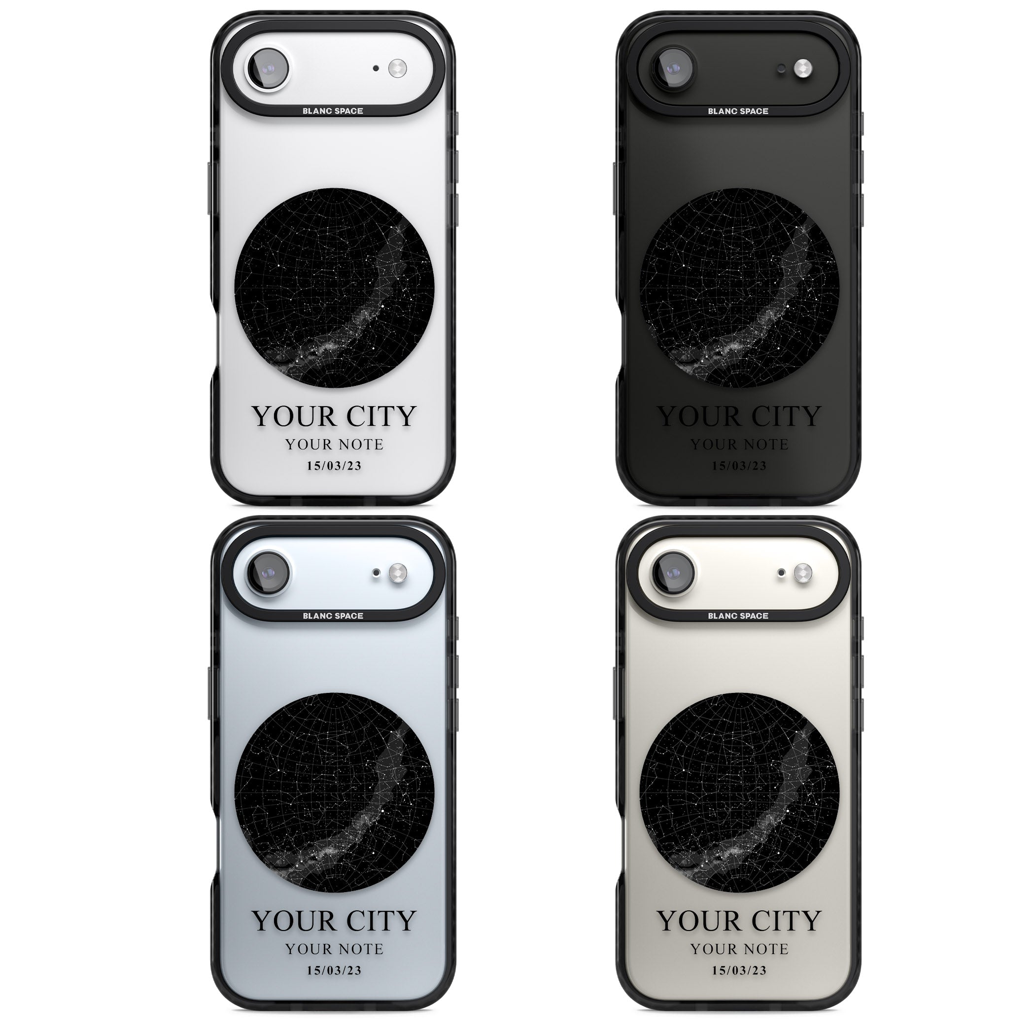 Personalised Star Map iPhone 17 Air Impact Black Phone Case APT Impact Protection