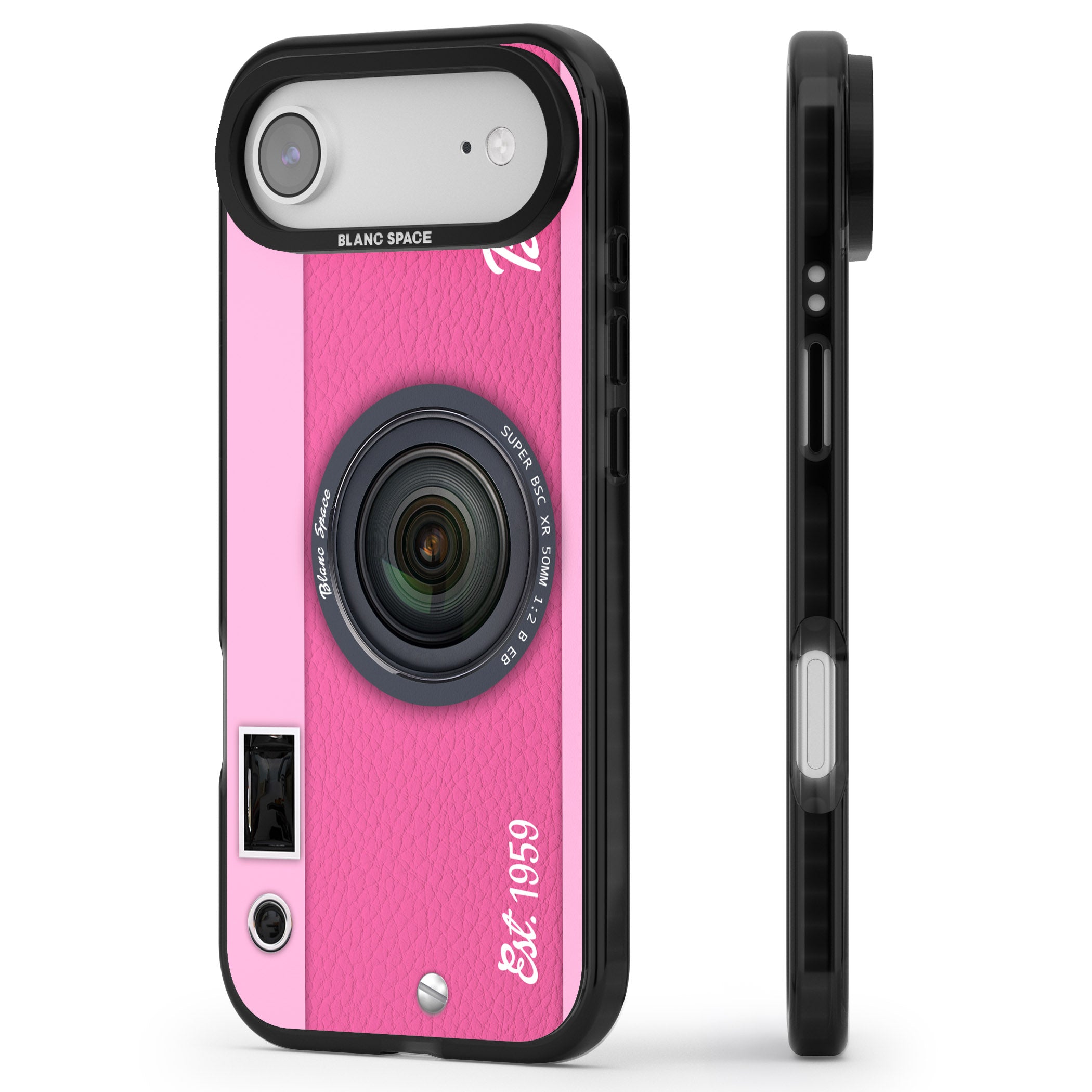 Personalised Pink Dream Camera iPhone 17 Air Impact Black Phone Case Side Profile