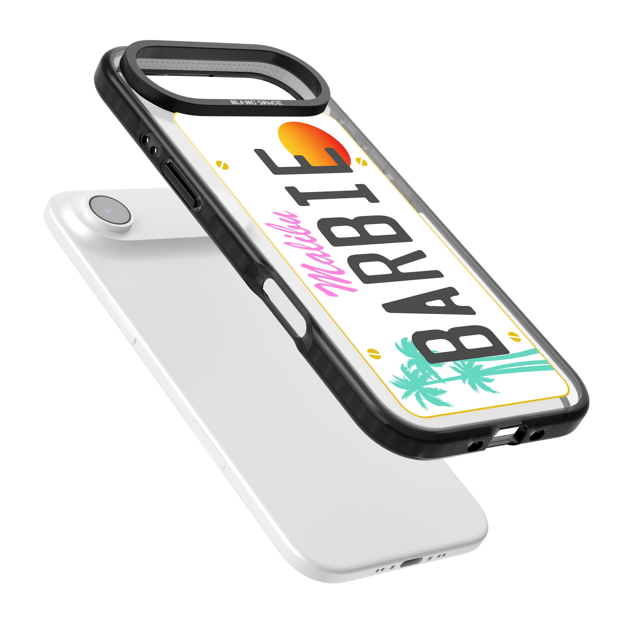 Personalised Malibu License Plate iPhone 17 Air Impact Black Phone Case Colours