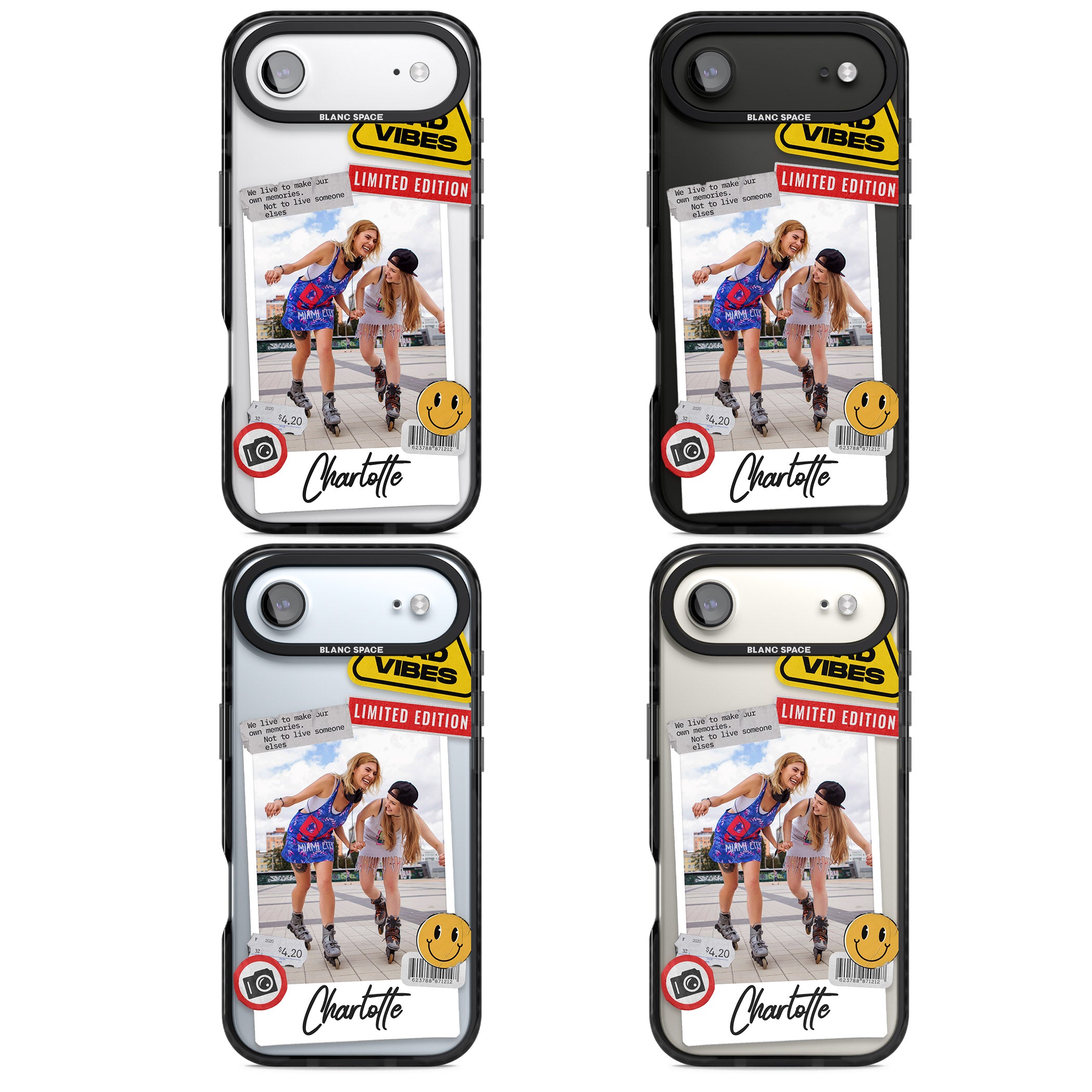 Personalised Sticker Mix Instant Photo iPhone 17 Air Impact Black Phone Case APT Impact Protection
