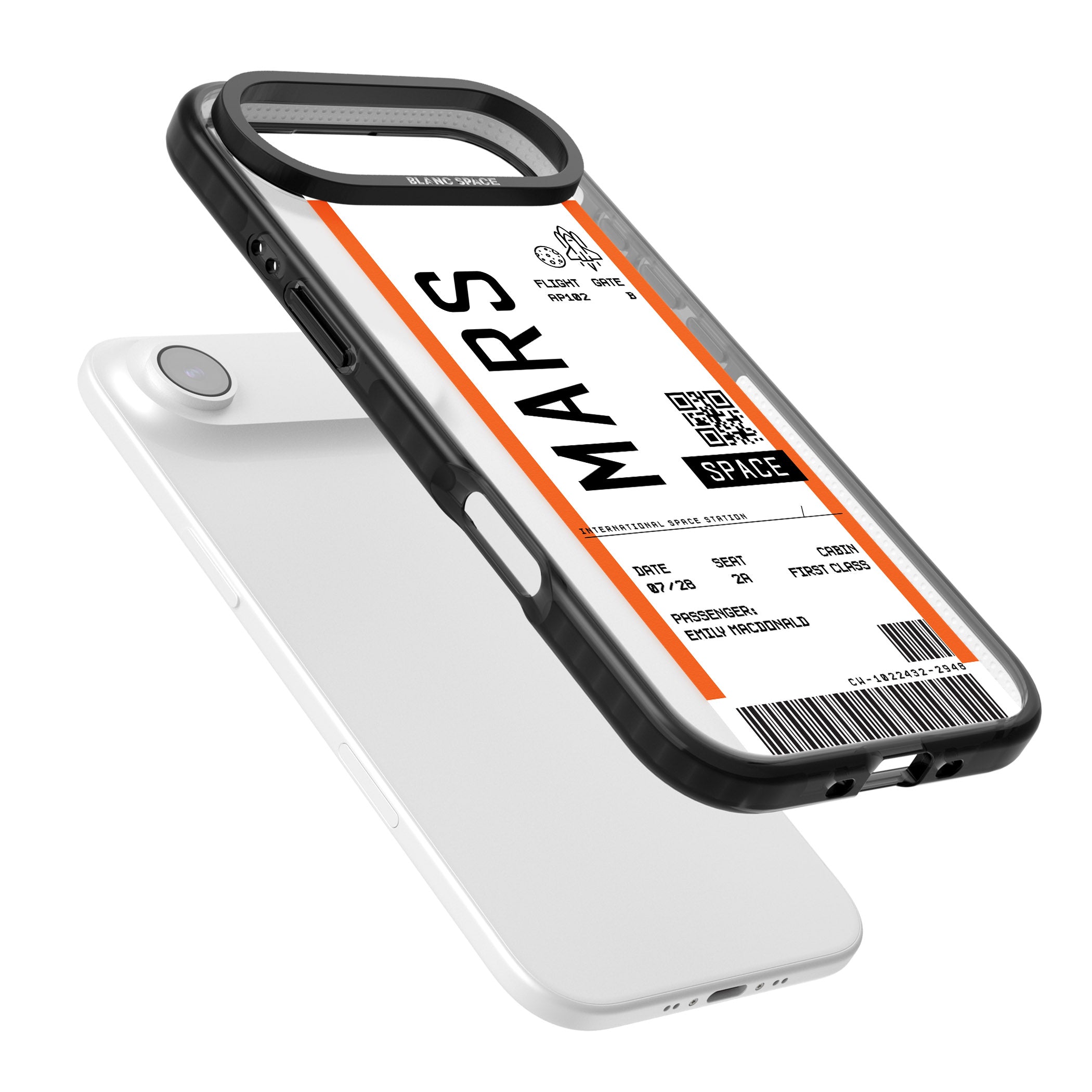Personalised Mars Travel Ticket iPhone 17 Air Impact Black Phone Case Colours