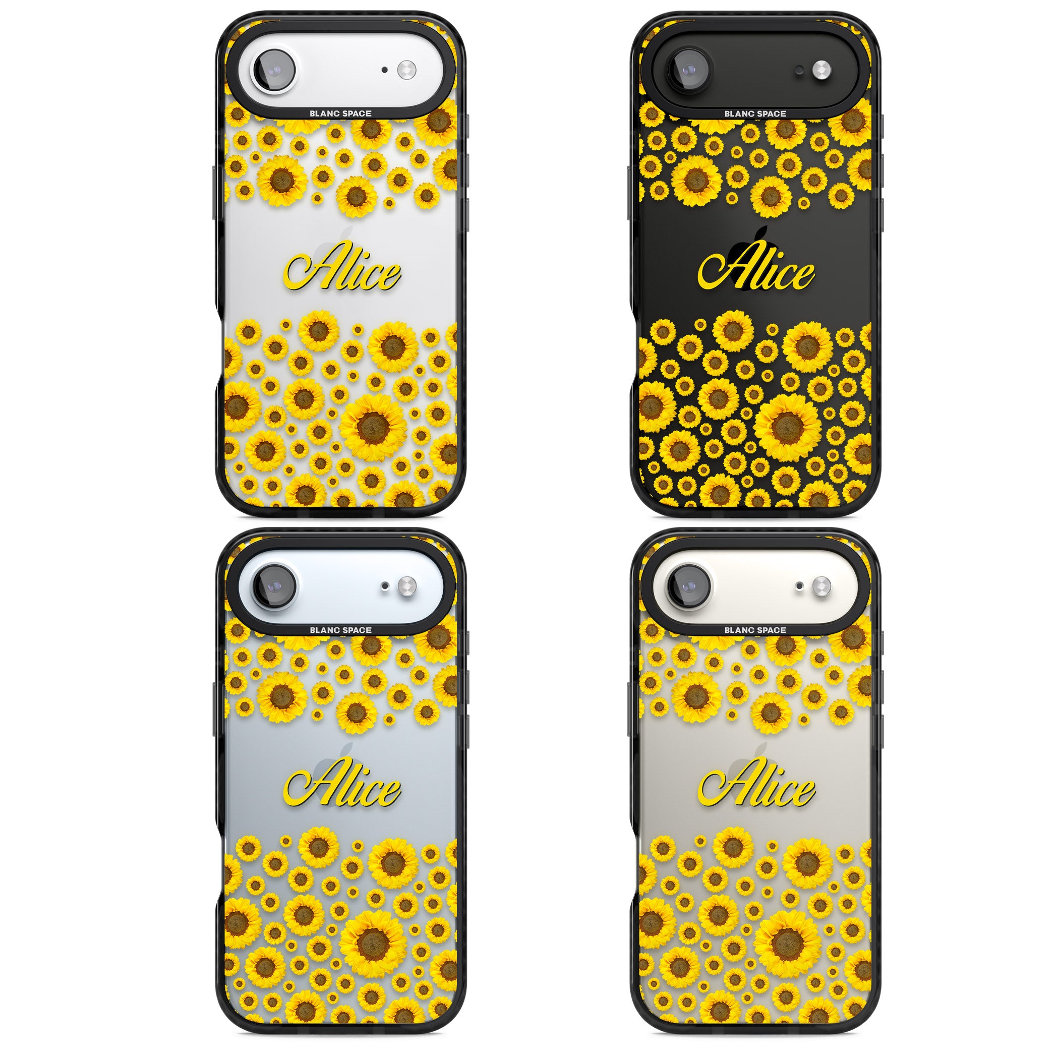 Personalised Sunflowers iPhone 17 Air Impact Black Phone Case APT Impact Protection