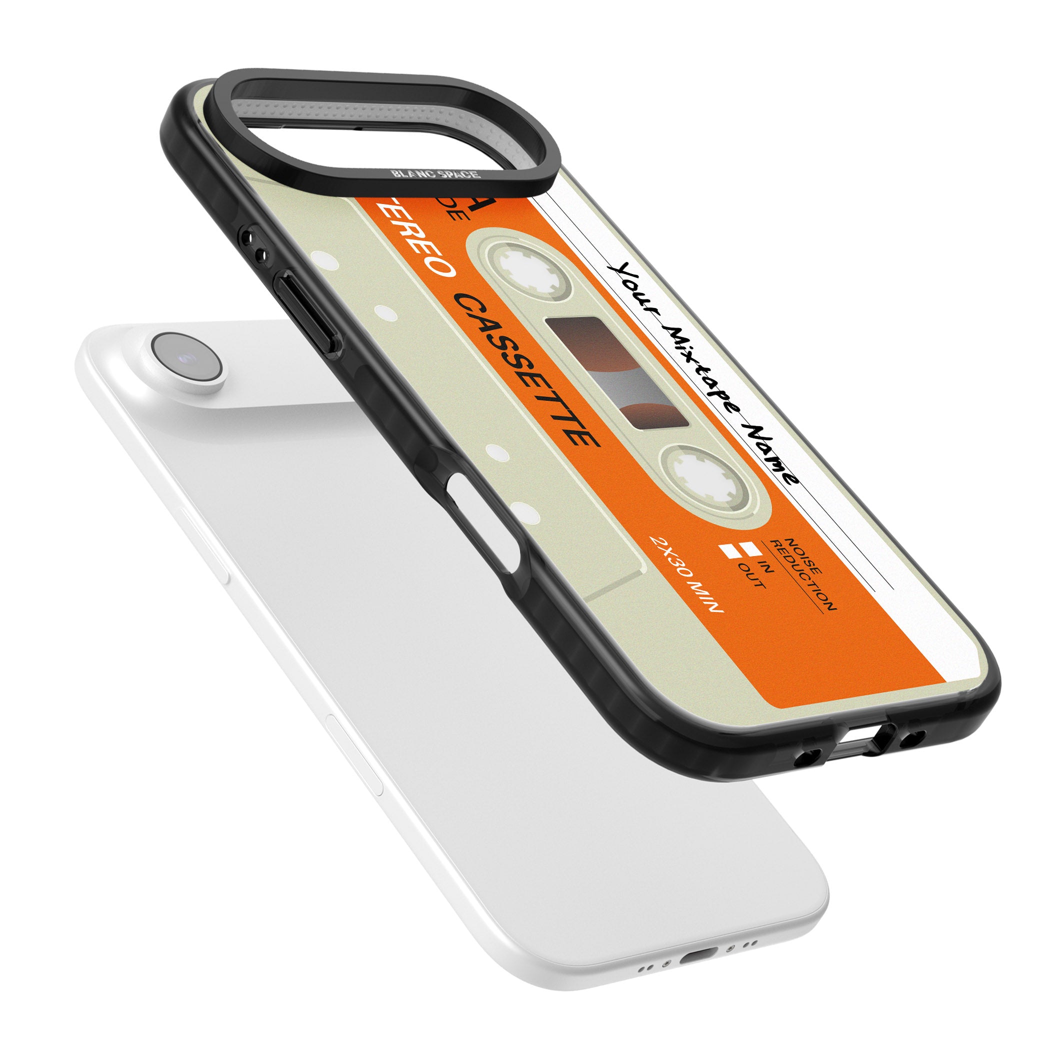 Personalised Retro Cassette Classic iPhone 17 Air Impact Black Phone Case Colours