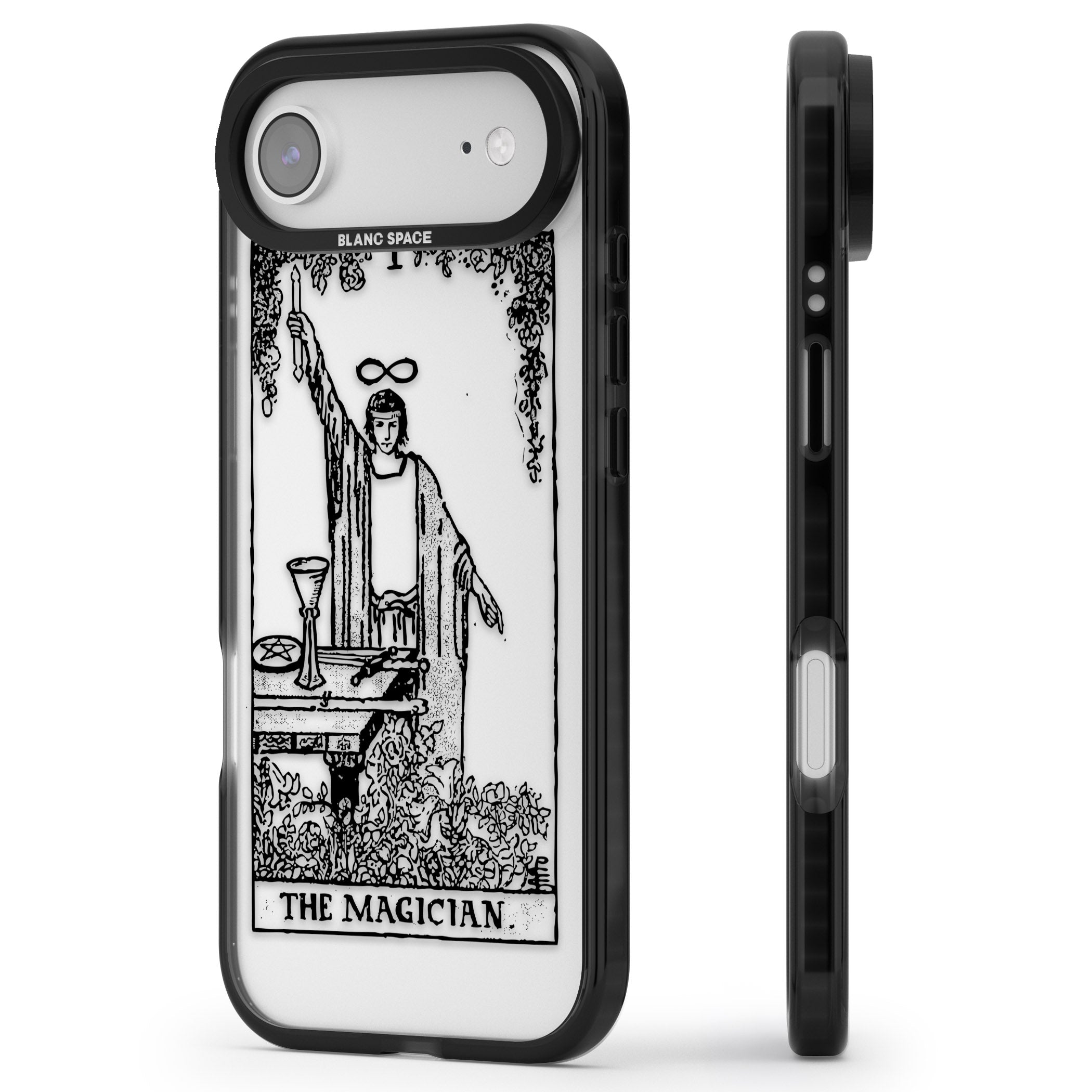 Personalised The Magician Tarot Transparent iPhone 17 Air Impact Black Phone Case Side Profile