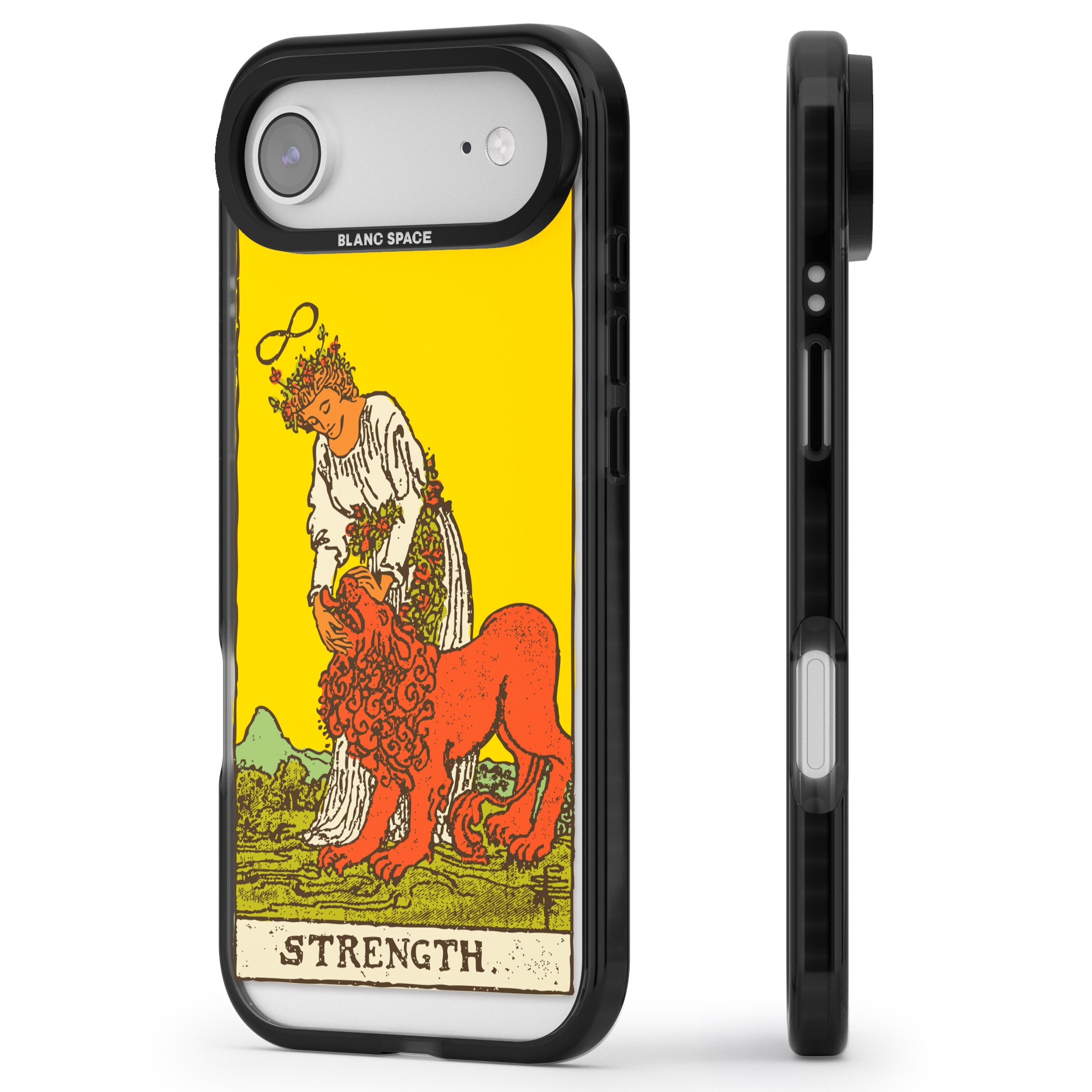 Personalised Strength Tarot Card (Color) iPhone 17 Air Impact Black Phone Case Side Profile