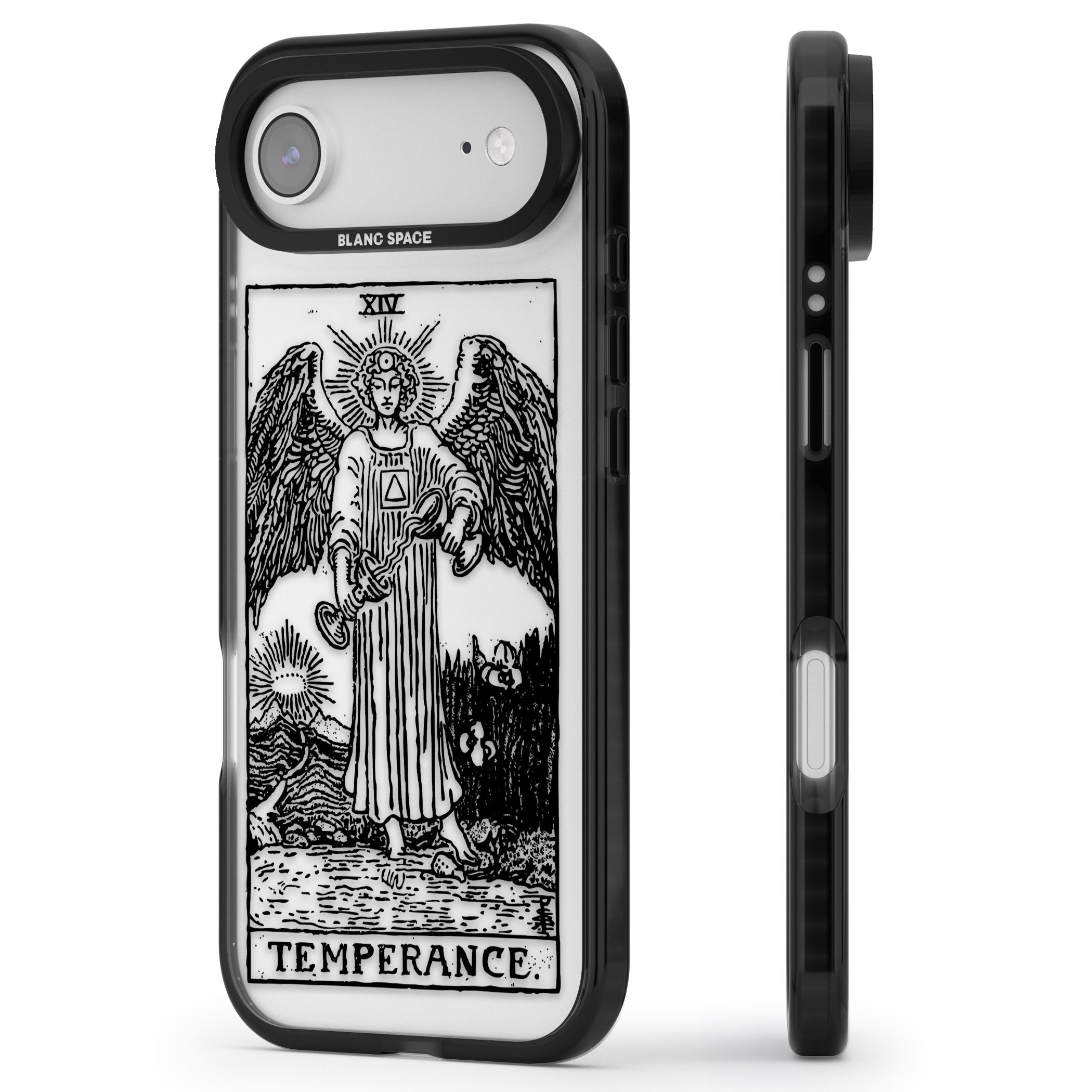 Personalised Temperance Tarot Card (Clear) iPhone 17 Air Impact Black Phone Case Side Profile