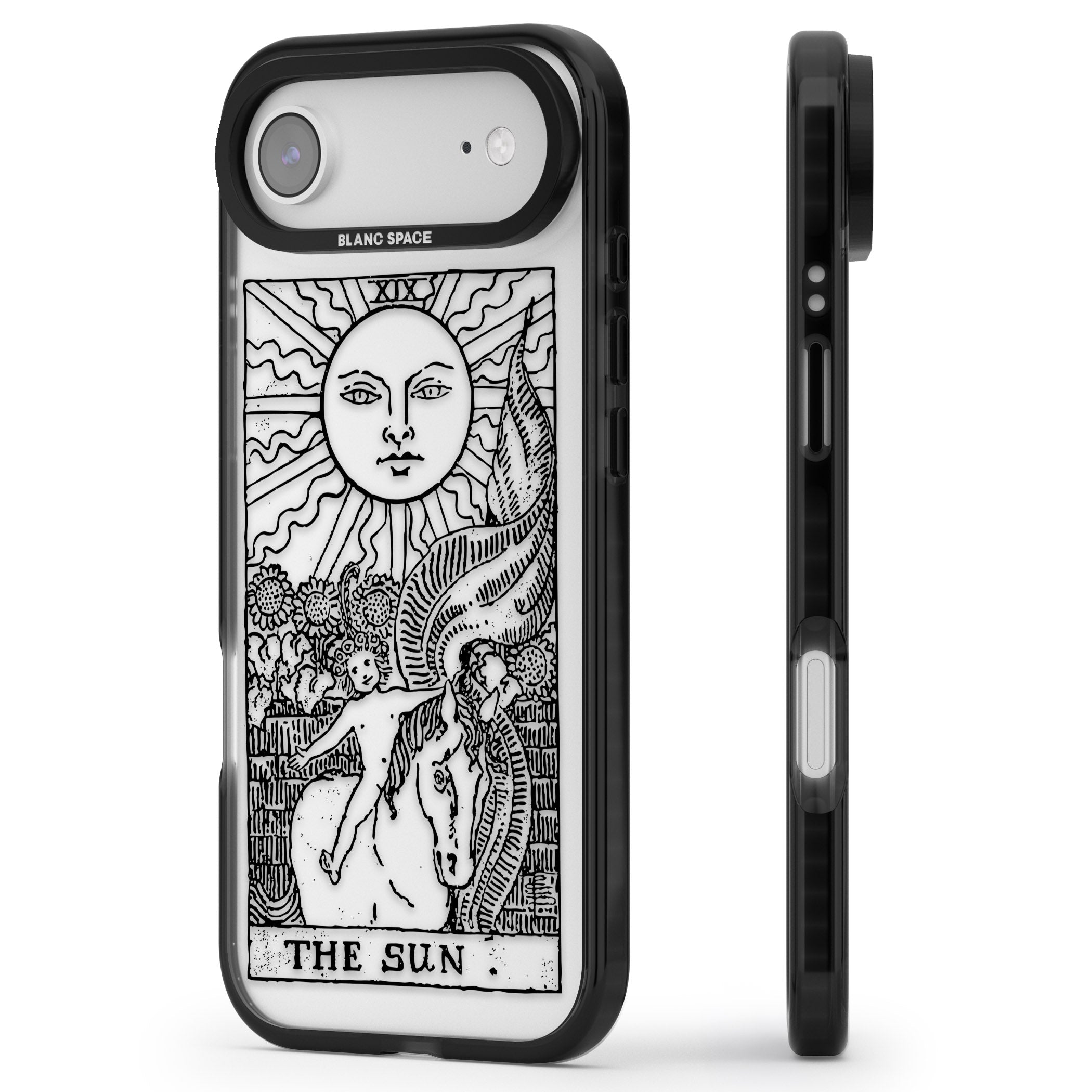 Personalised The Sun Tarot Card (Clear) iPhone 17 Air Impact Black Phone Case Side Profile