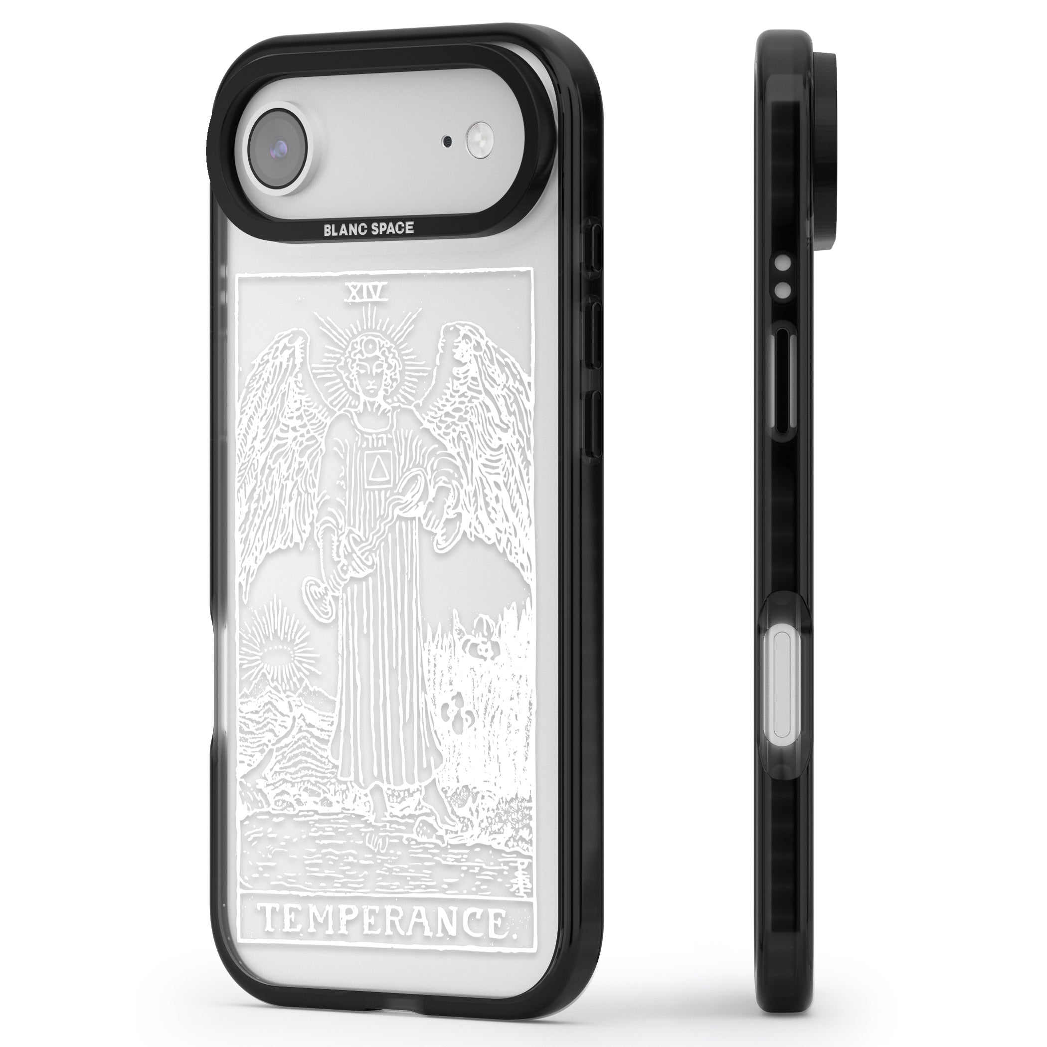 Personalised Temperance Tarot Card (White) iPhone 17 Air Impact Black Phone Case Side Profile
