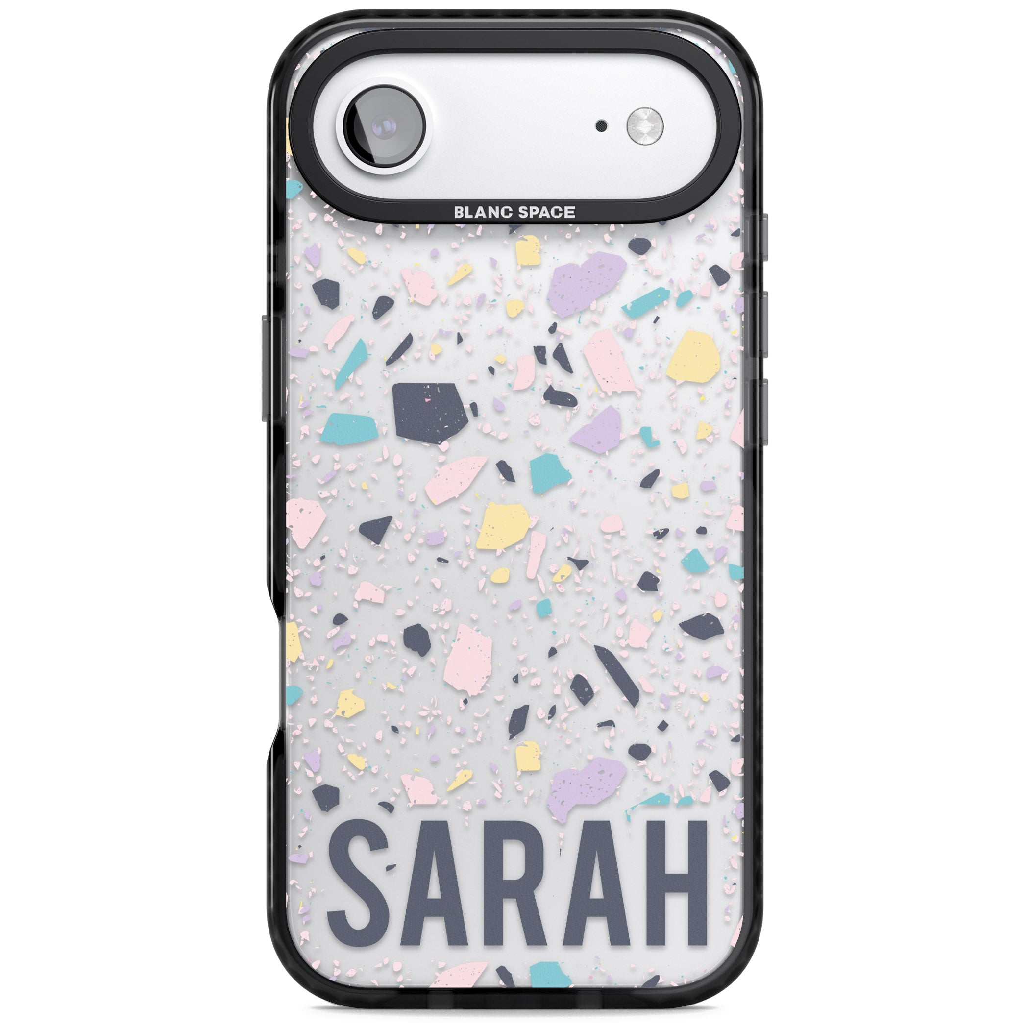 Personalised Pastel Terrazzo iPhone 17 Air Impact Black Phone Case