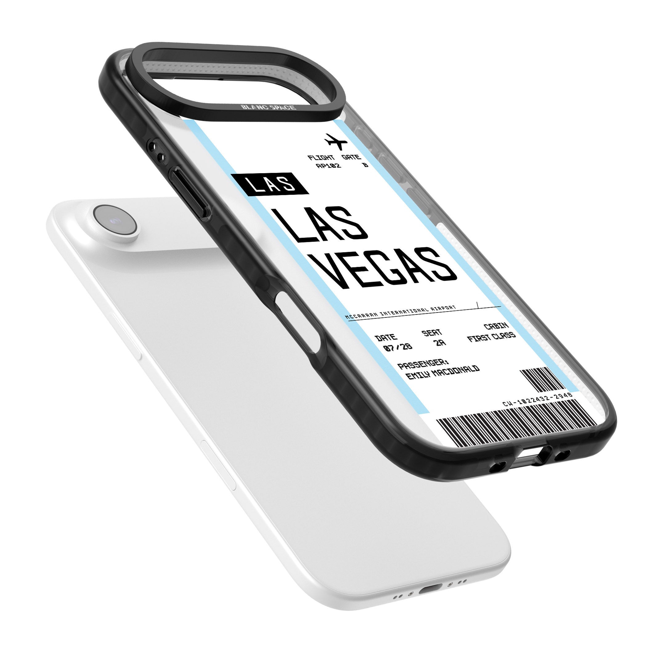 Personalised Las Vegas Boarding Pass iPhone 17 Air Impact Black Phone Case Colours