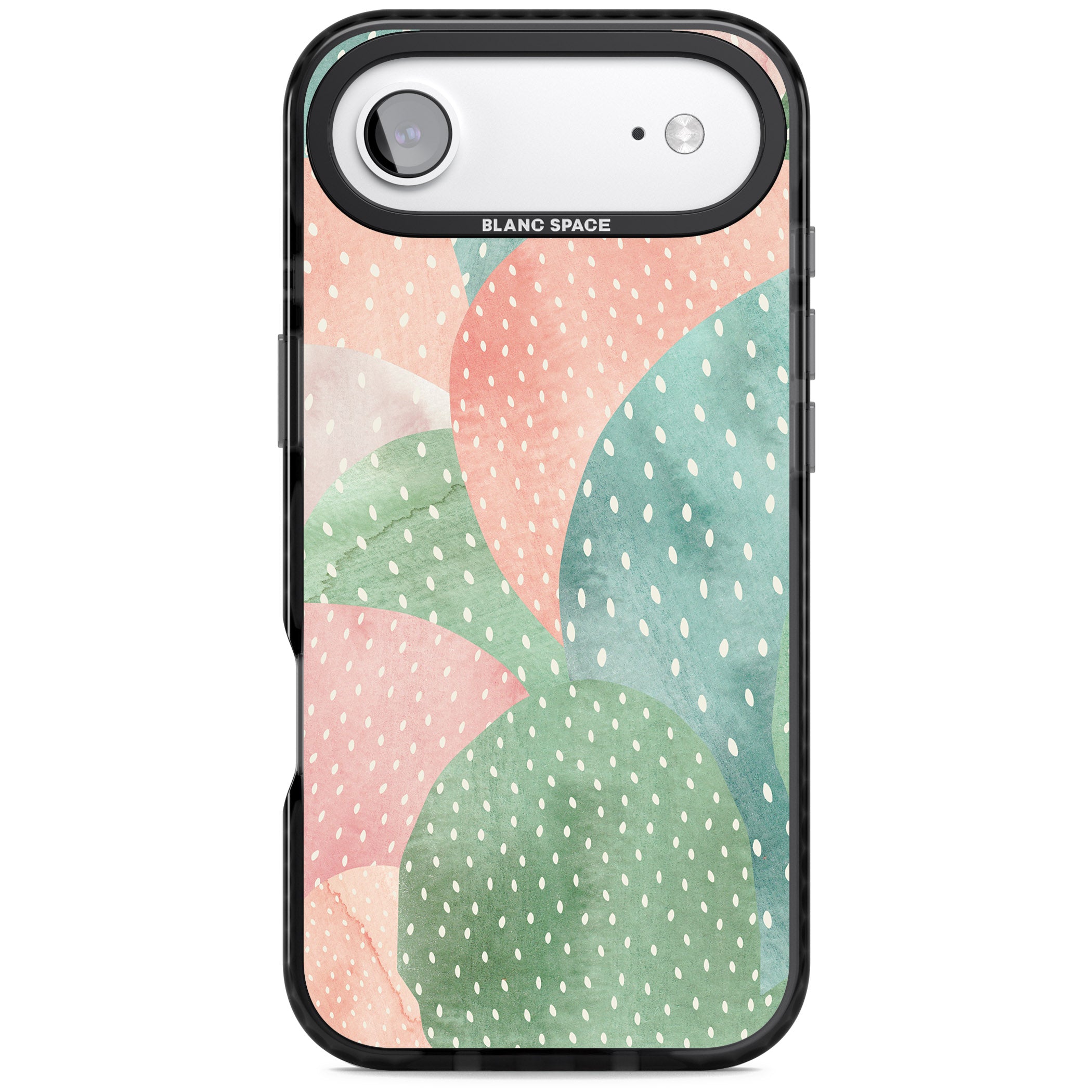 Pastel Cacti Pattern iPhone 17 Air Impact Black Phone Case