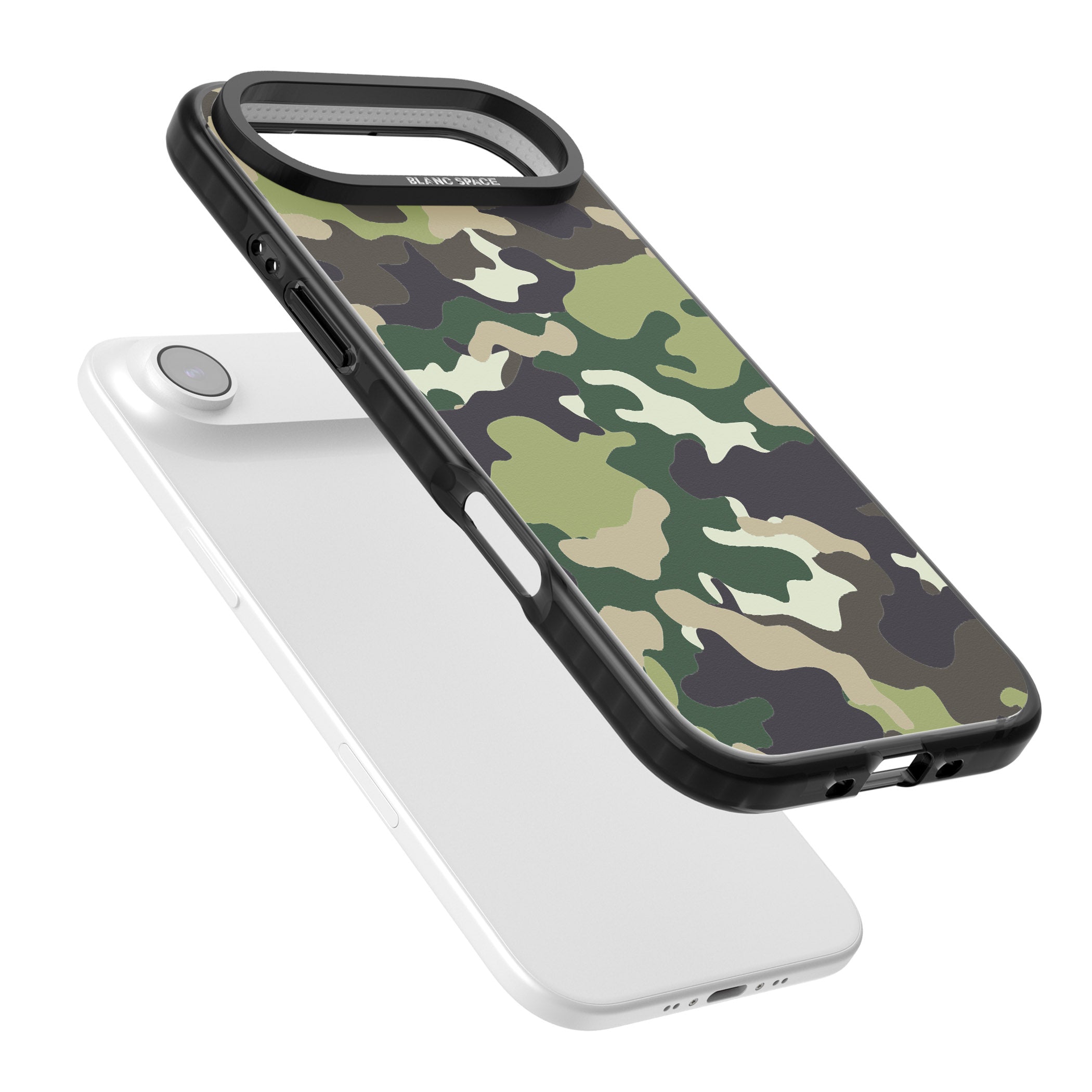 Green Camo iPhone 17 Air Impact Black Phone Case Colours