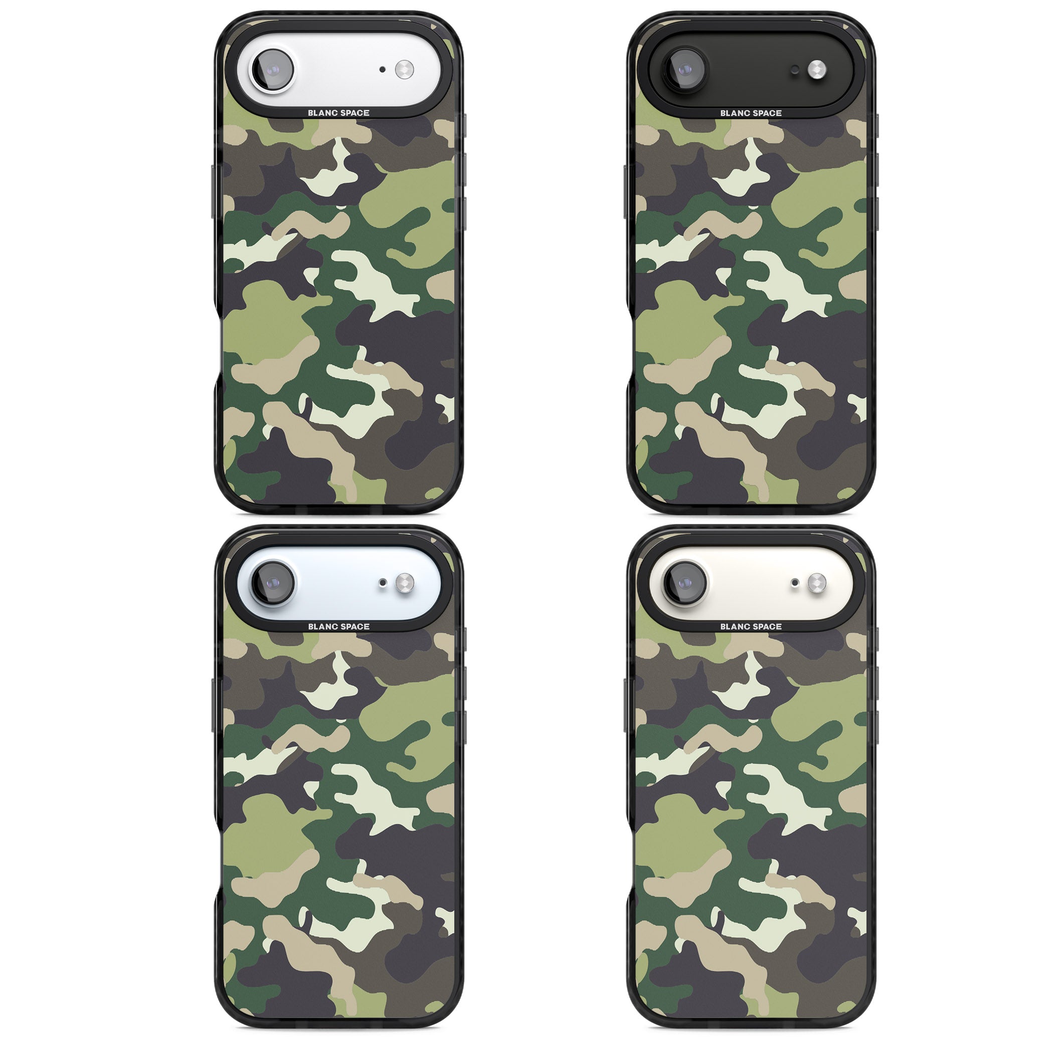 Green Camo iPhone 17 Air Impact Black Phone Case APT Impact Protection