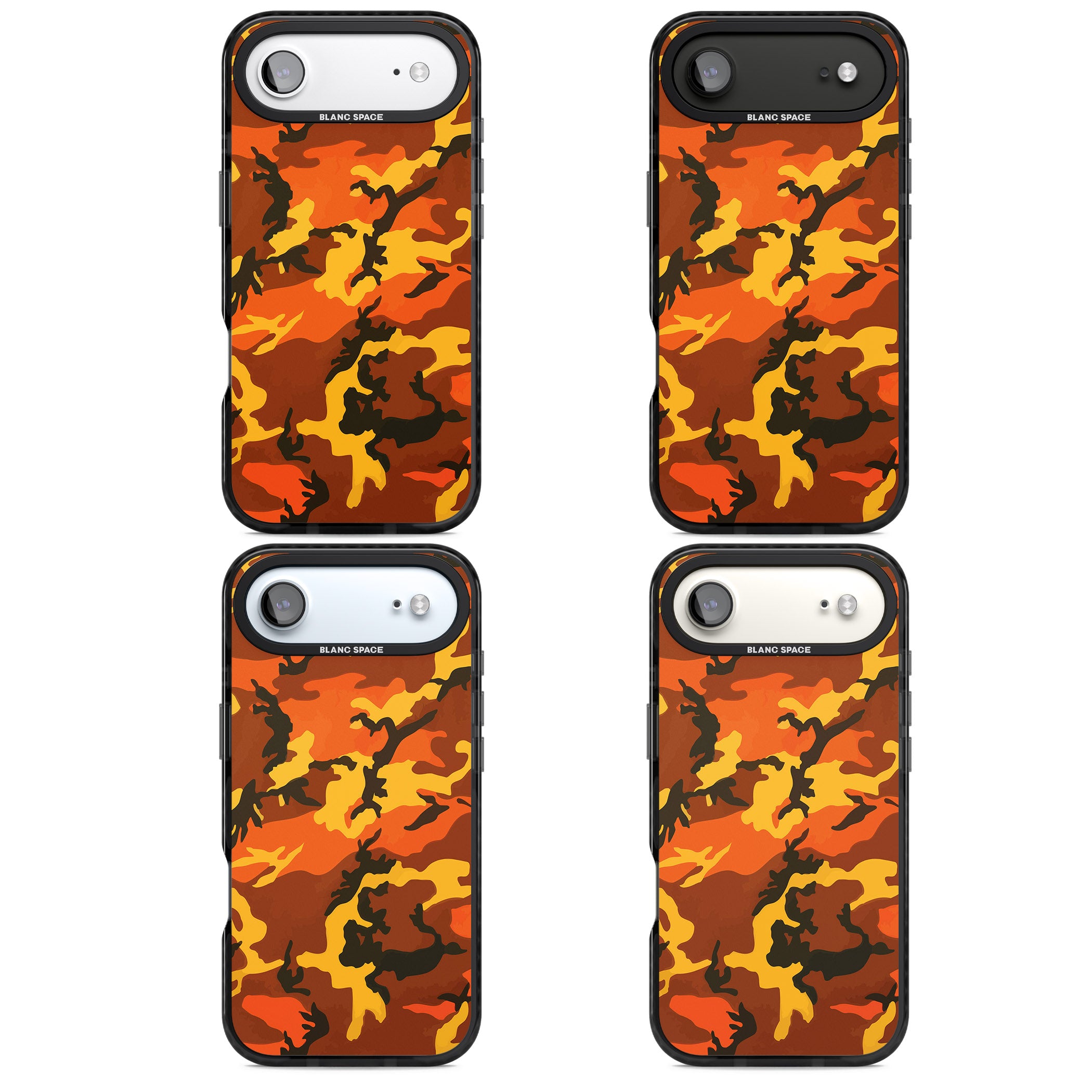 Orange Camo iPhone 17 Air Impact Black Phone Case APT Impact Protection