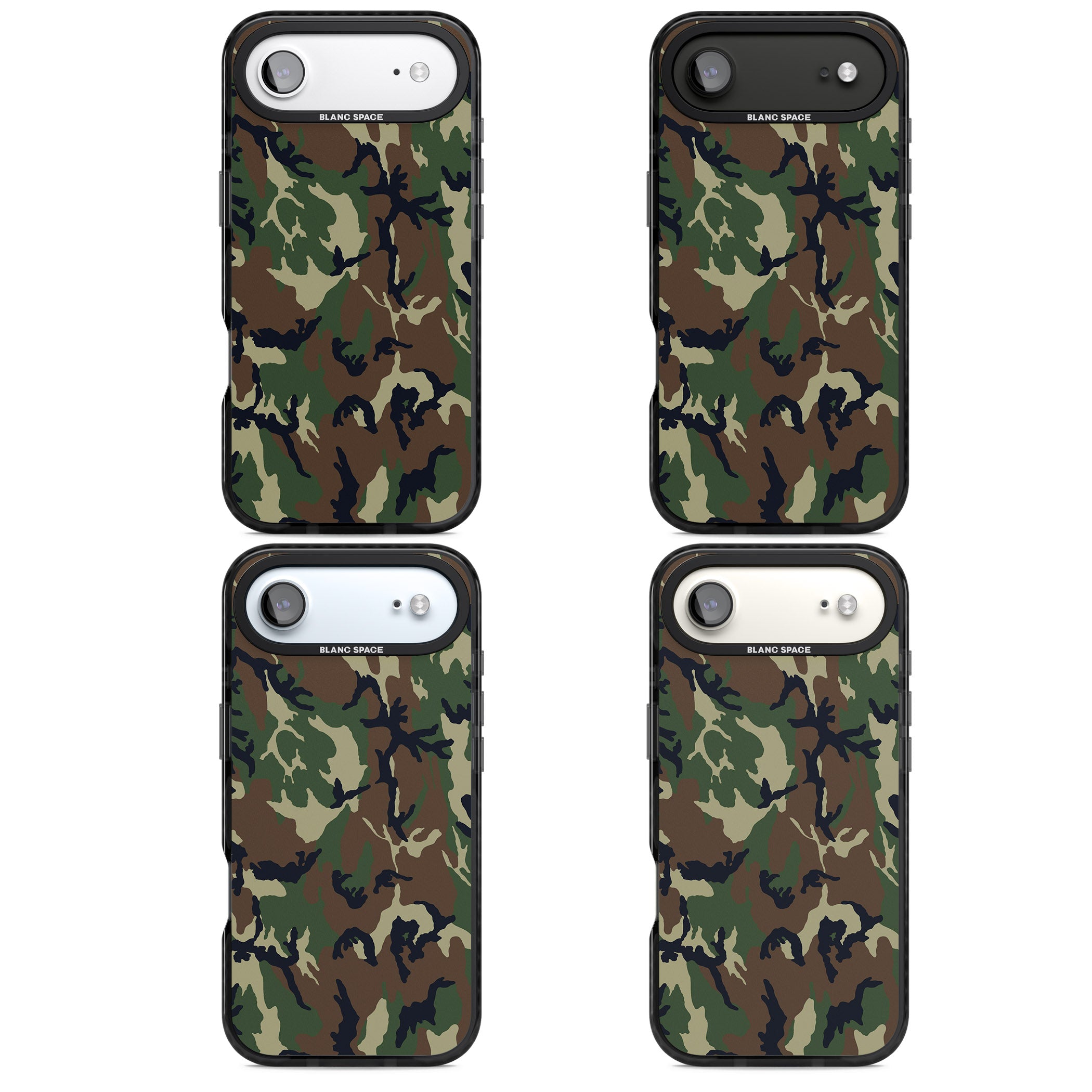 Forest Green Camo iPhone 17 Air Impact Black Phone Case APT Impact Protection