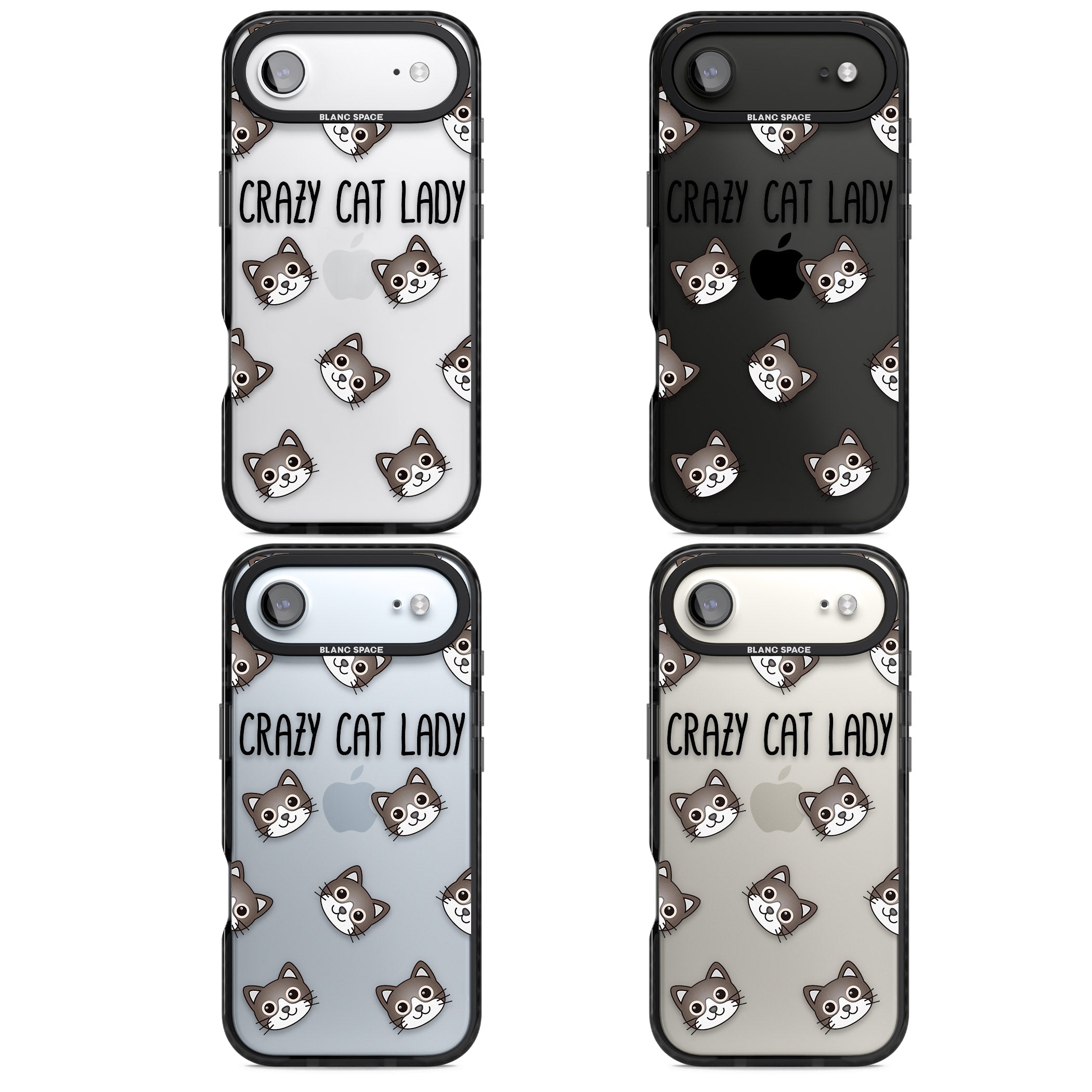 Crazy Cat Lady iPhone 17 Air Impact Black Phone Case APT Impact Protection
