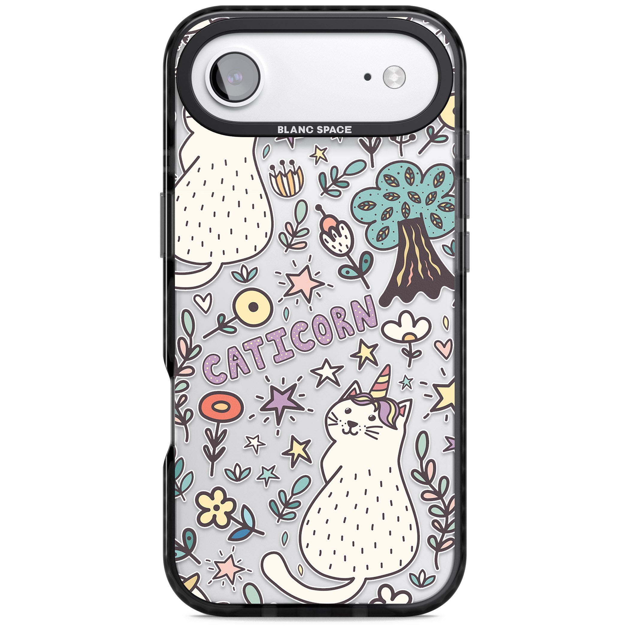 Caticorn Pattern iPhone 17 Air Impact Black Phone Case