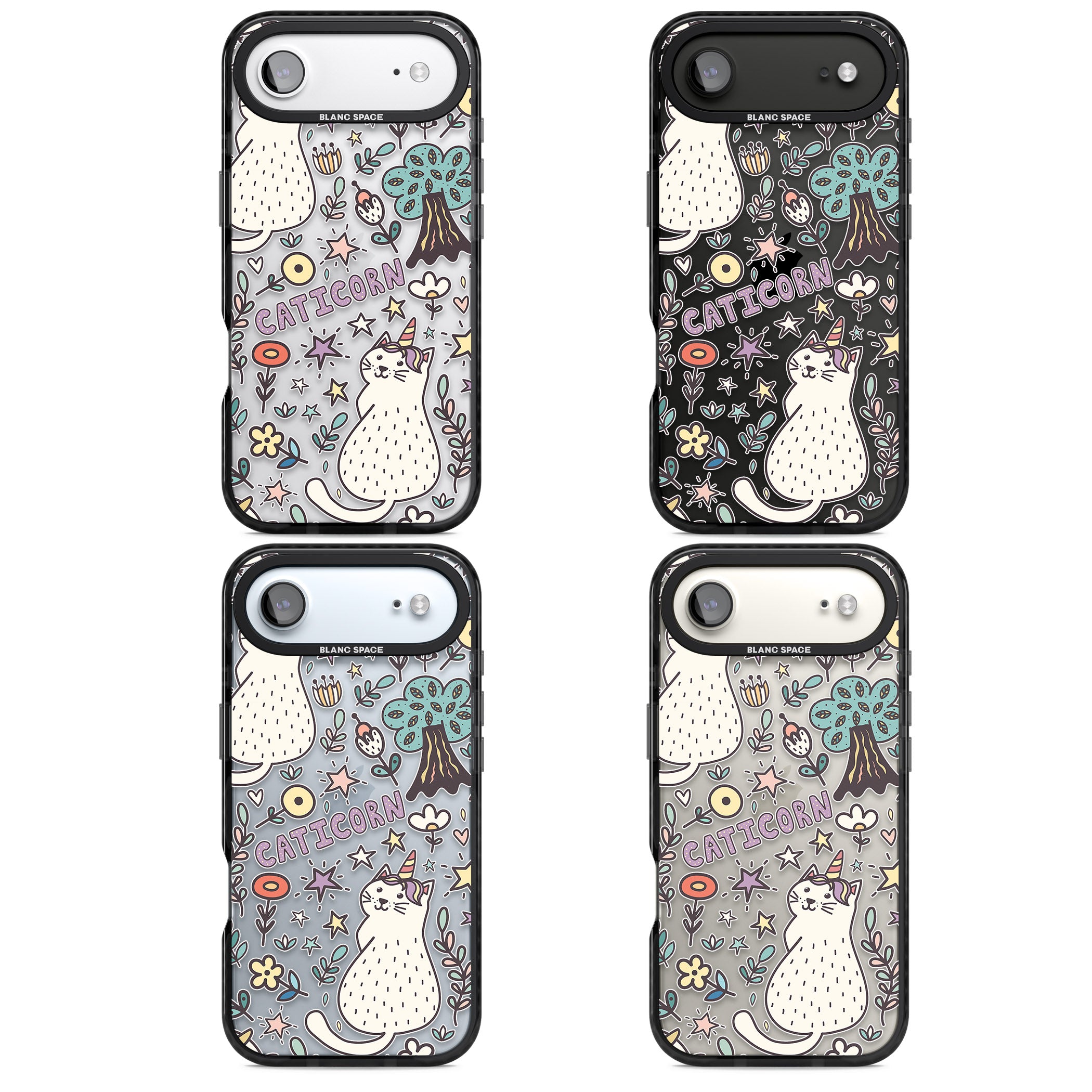Caticorn Pattern iPhone 17 Air Impact Black Phone Case APT Impact Protection