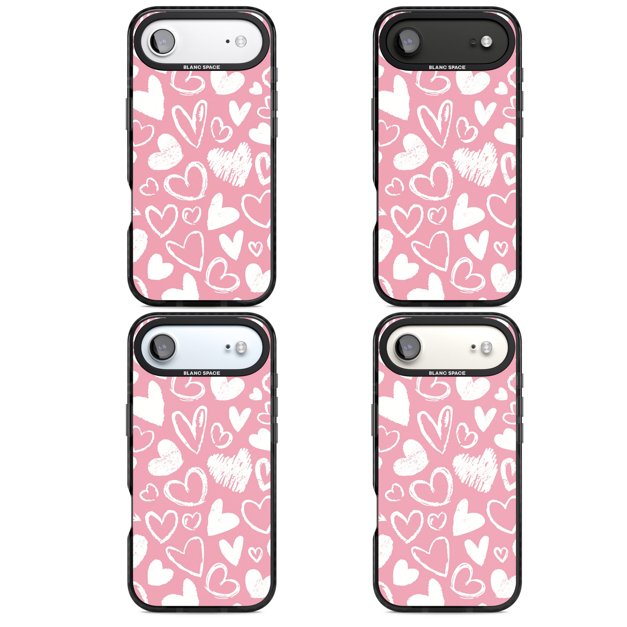 Chalk Hearts iPhone 17 Air Impact Black Phone Case APT Impact Protection