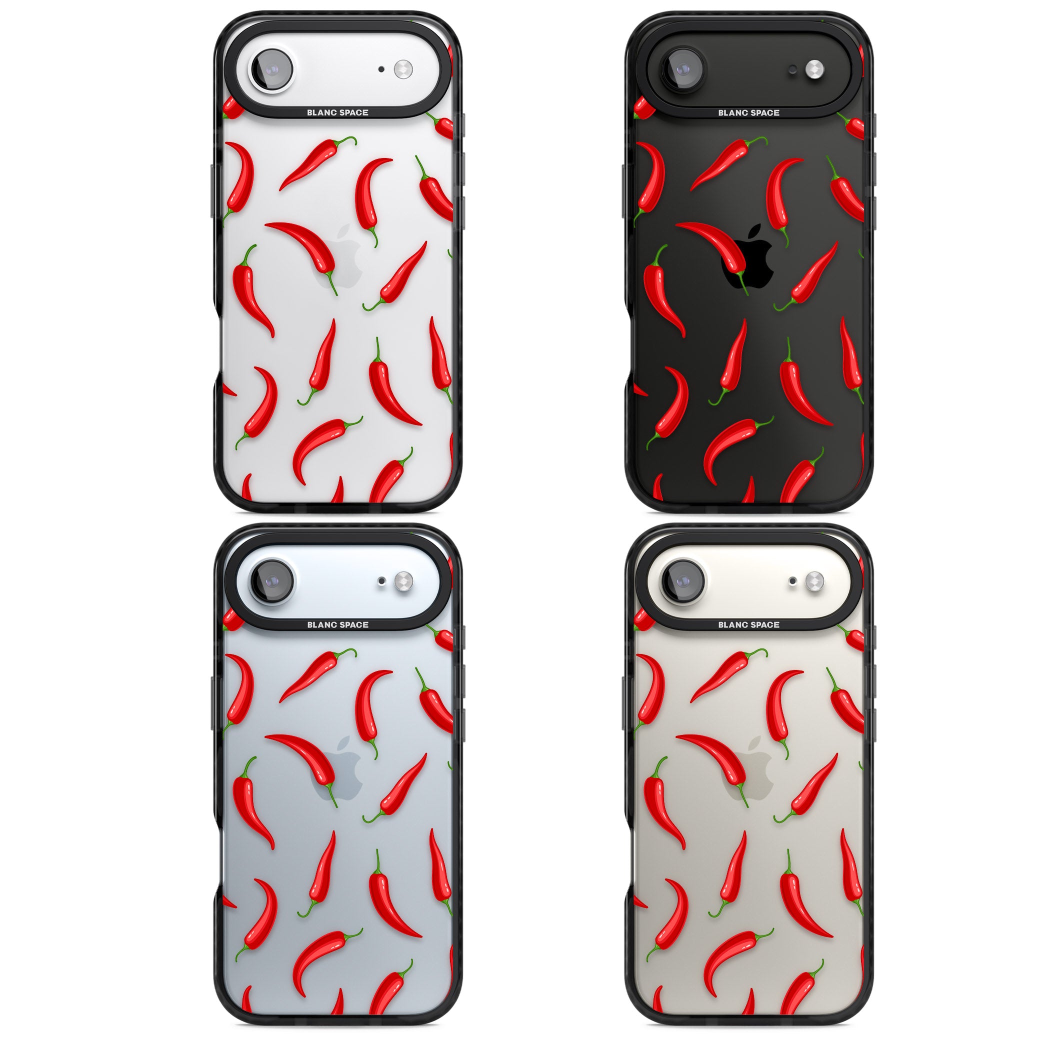 Chilli Pattern iPhone 17 Air Impact Black Phone Case APT Impact Protection